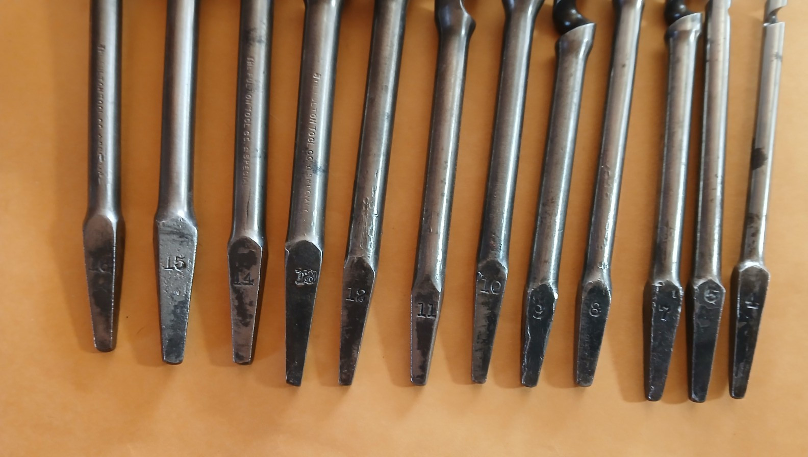 Set of 12 Fulton Bits for Bit Brace