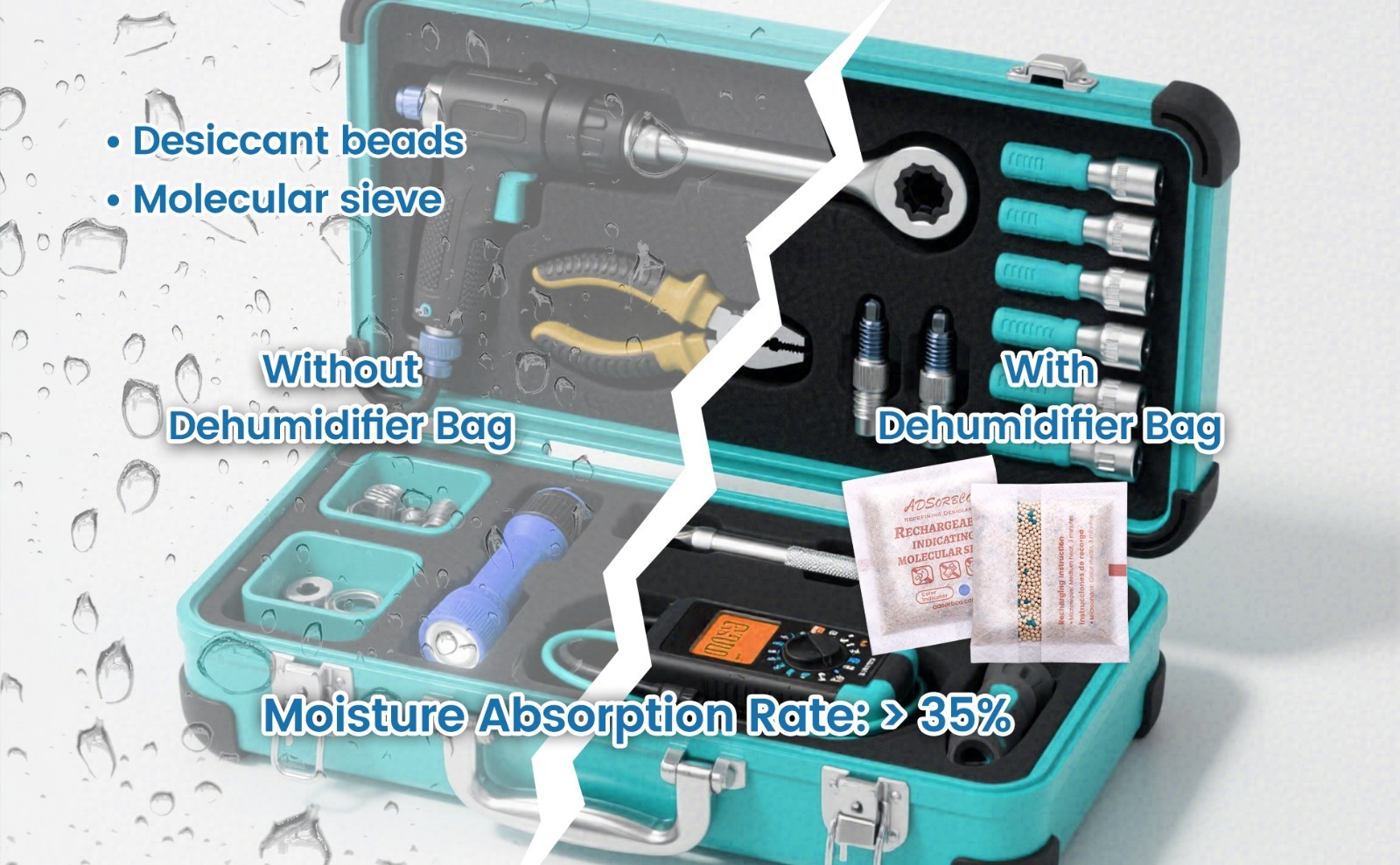 [5 Gram 50 Packages] Adsorbco Rechargeable Molecular Sieve Desiccant Packs