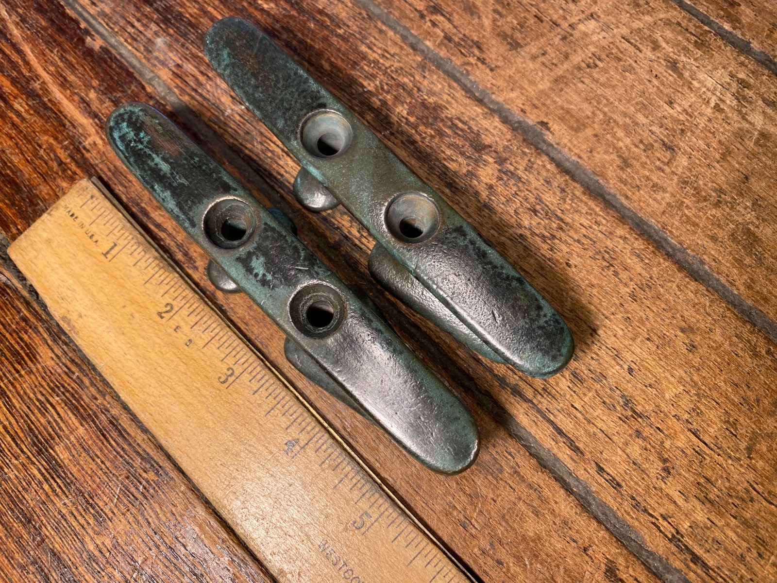 Pair of Vintage Bronze 5" Jam Cleats