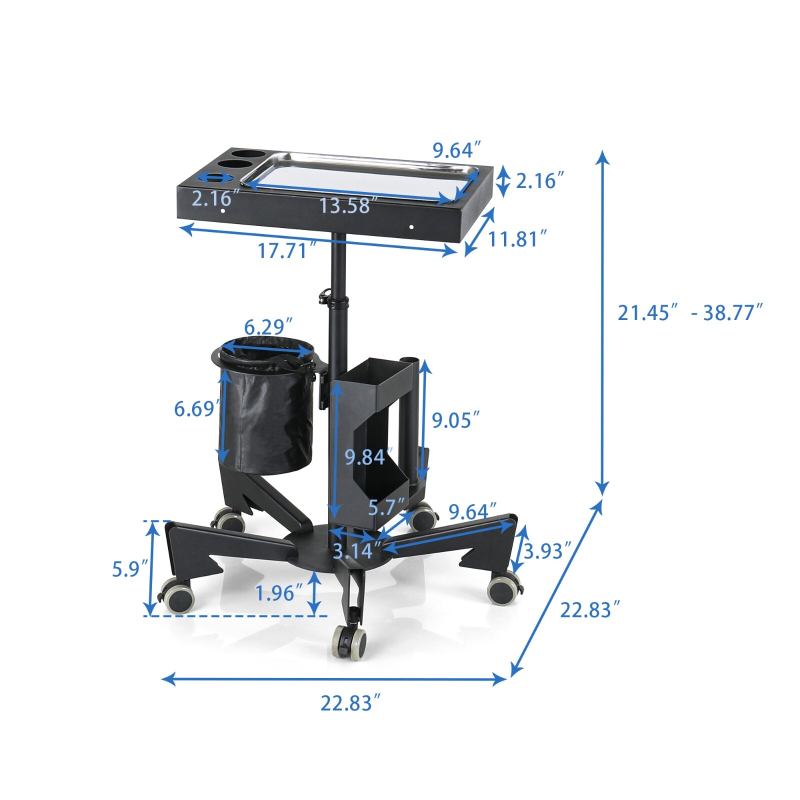 Tattoo rolling tray portable tattoo tray tattoo stand Moblie tattoo workstation