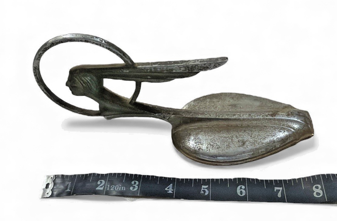 OEM 1934 Pontiac Hood Ornament Unrestored Mounted on Wood Base