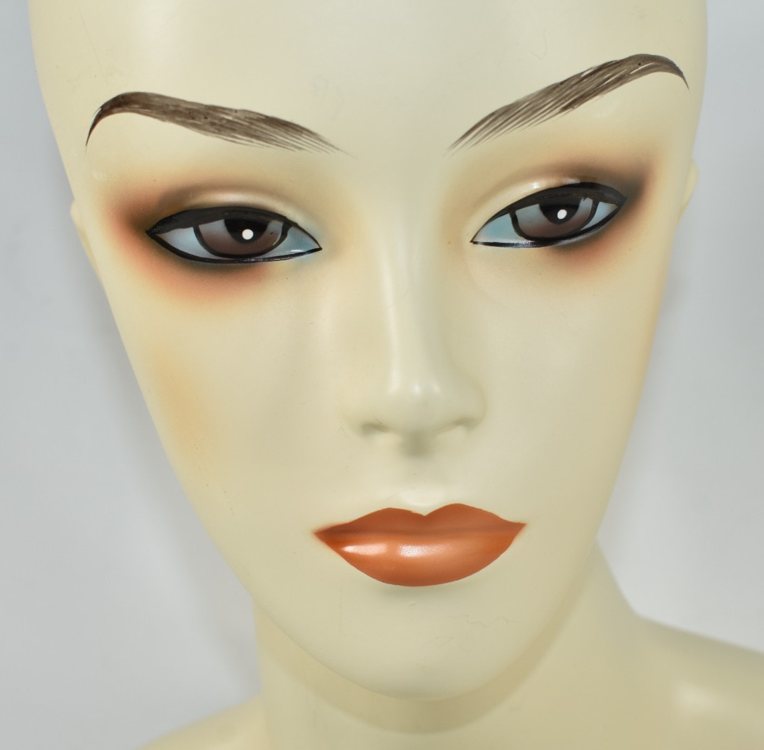 Vintage Mannequin Woman Wig Hat Display Head Bust Painted Makeup Beverly Johnson