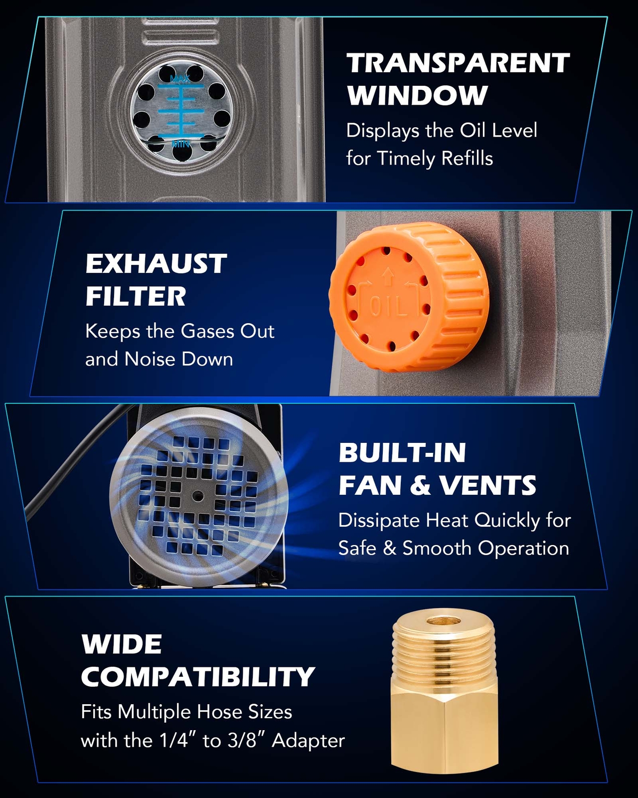 OMT 4CFM Vacuum Pump HVAC Refrigeration AC Manifold Gauge Set Leak Detector Bag