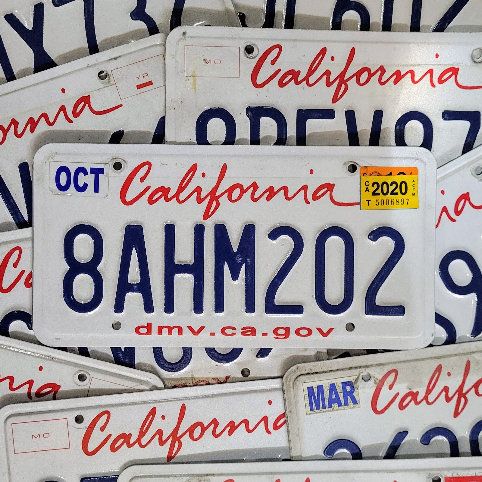 CALIFORNIA LICENSE PLATE - 1 - w/ RANDOM Letters & Numbers 🔥 FREE SHIPPING 🔥