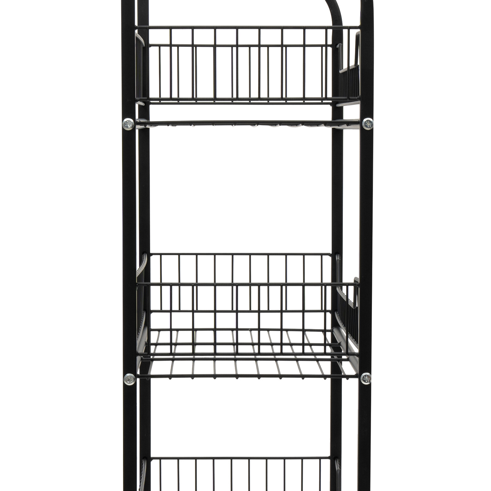 4 Tiers Retail Shop Display Rack Market Shelf Fruit Vegetable Snack Basket Black