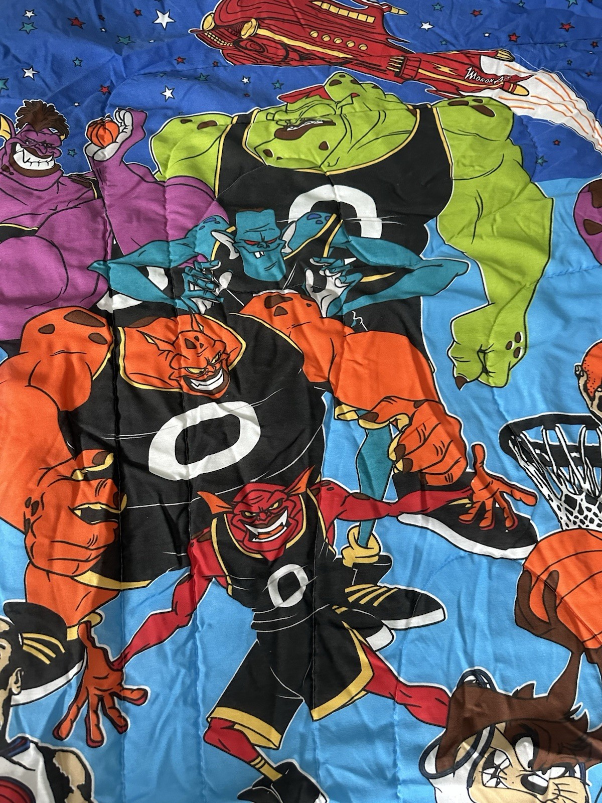 Vintage 1996 Space Jam Comforter Michael Jordan Looney Tunes Bugs Bunny TWIN