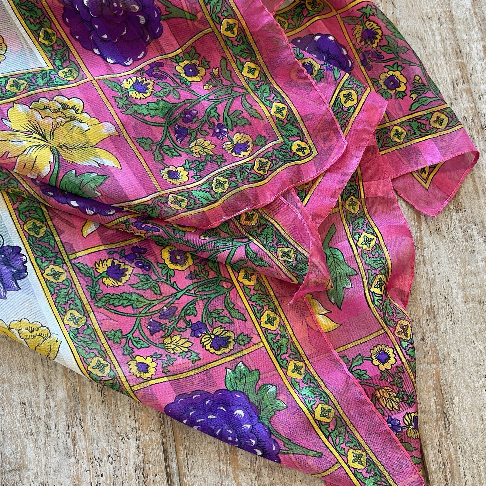 Vintage Chiffon Shear Scarf - bright Bold Beautiful