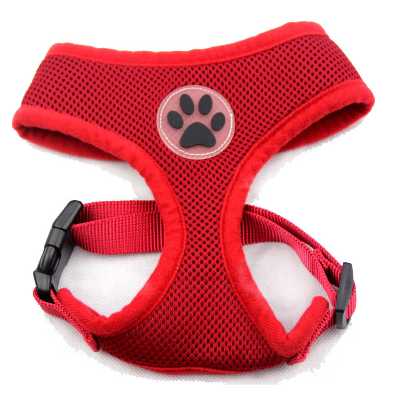 Dog Mesh Harness No Pull Adjustable Soft Breathable Mesh Paw Design XS S M L
