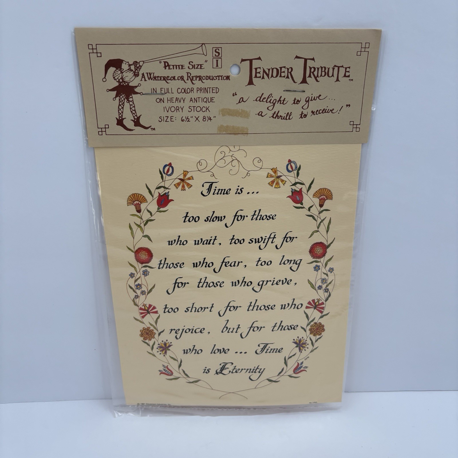 Vintage Petite Tender Tributes Wall Art Inspiration Quote Ivory Stock 6.5 x 8.25