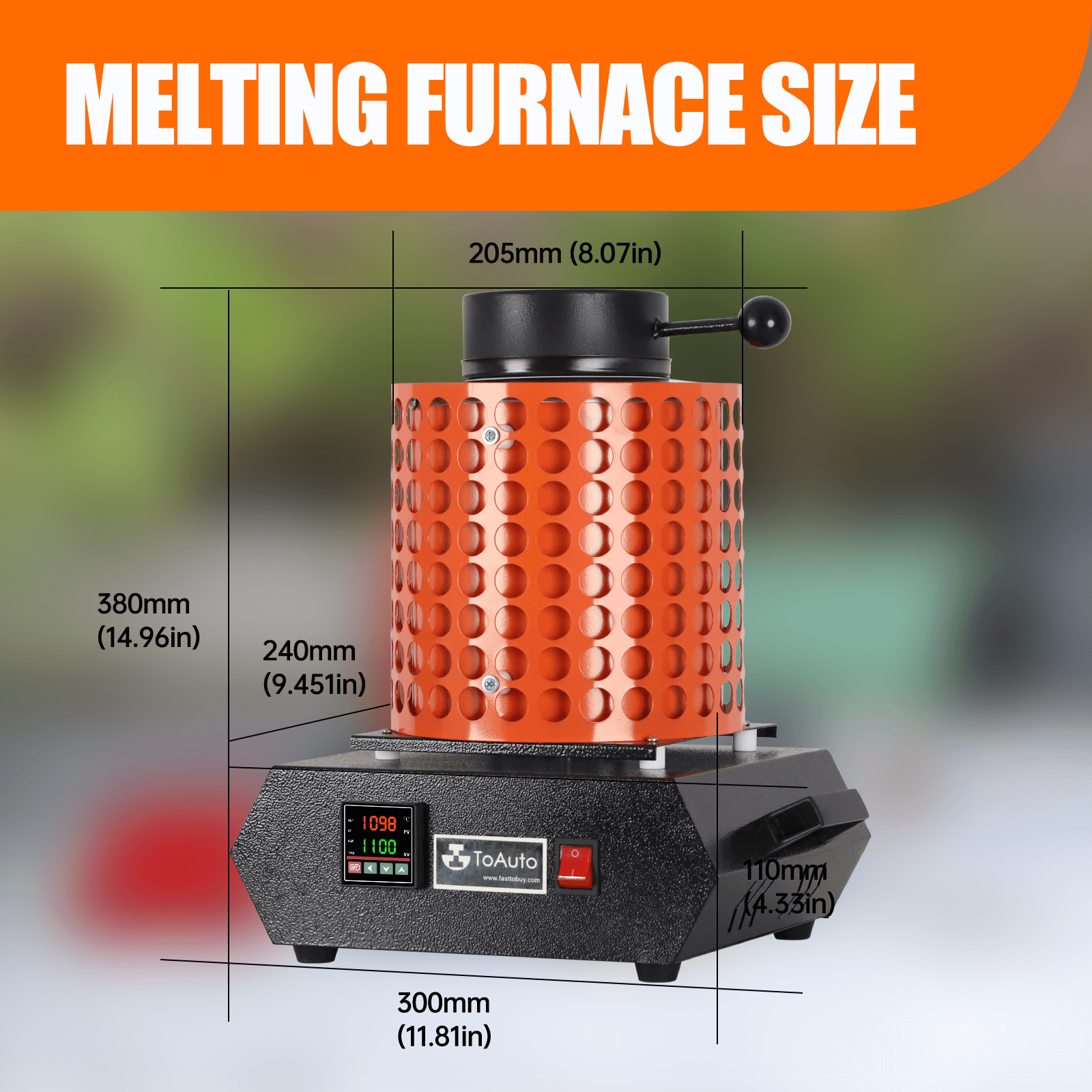 3KG Upgraded Metal Melting Furnace For Casting Refining Jewelry Copper Aluminum