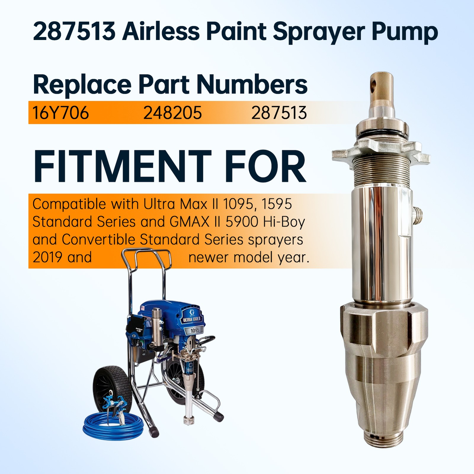 Airless Paint Sprayer 287552 Cylinder For 287513 Pump 1095 1595 5900 Replace