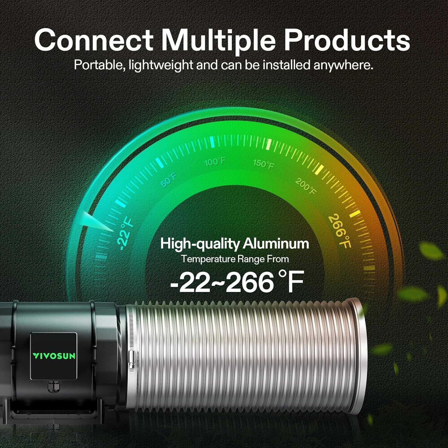 VIVOSUN 2PCS 4"X8Ft Non-Insulated Flex Air Aluminum Ducting for HVAC Ventilation