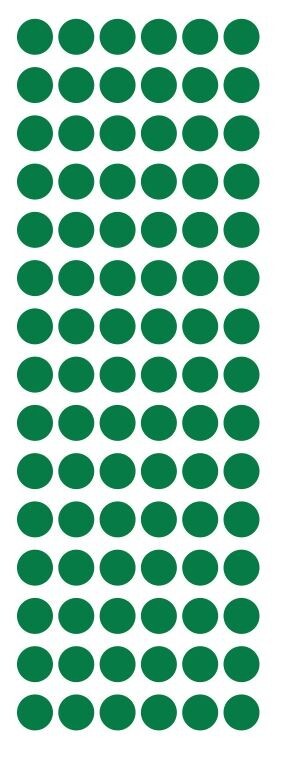 1/2" Green Dots Round Vinyl Color Coded Inventory Label Stickers Half Inch Dot