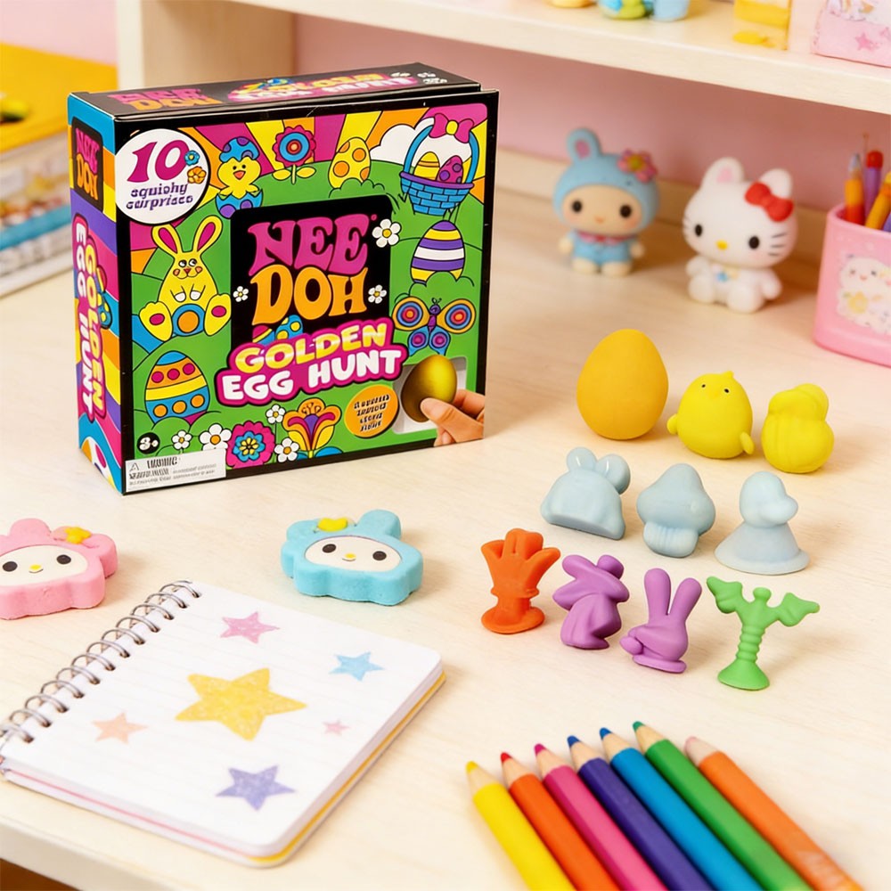 2026 NeeDoh Easter Golden Egg Hunt Mystery 10 Squishy Surprises Collectible Gift