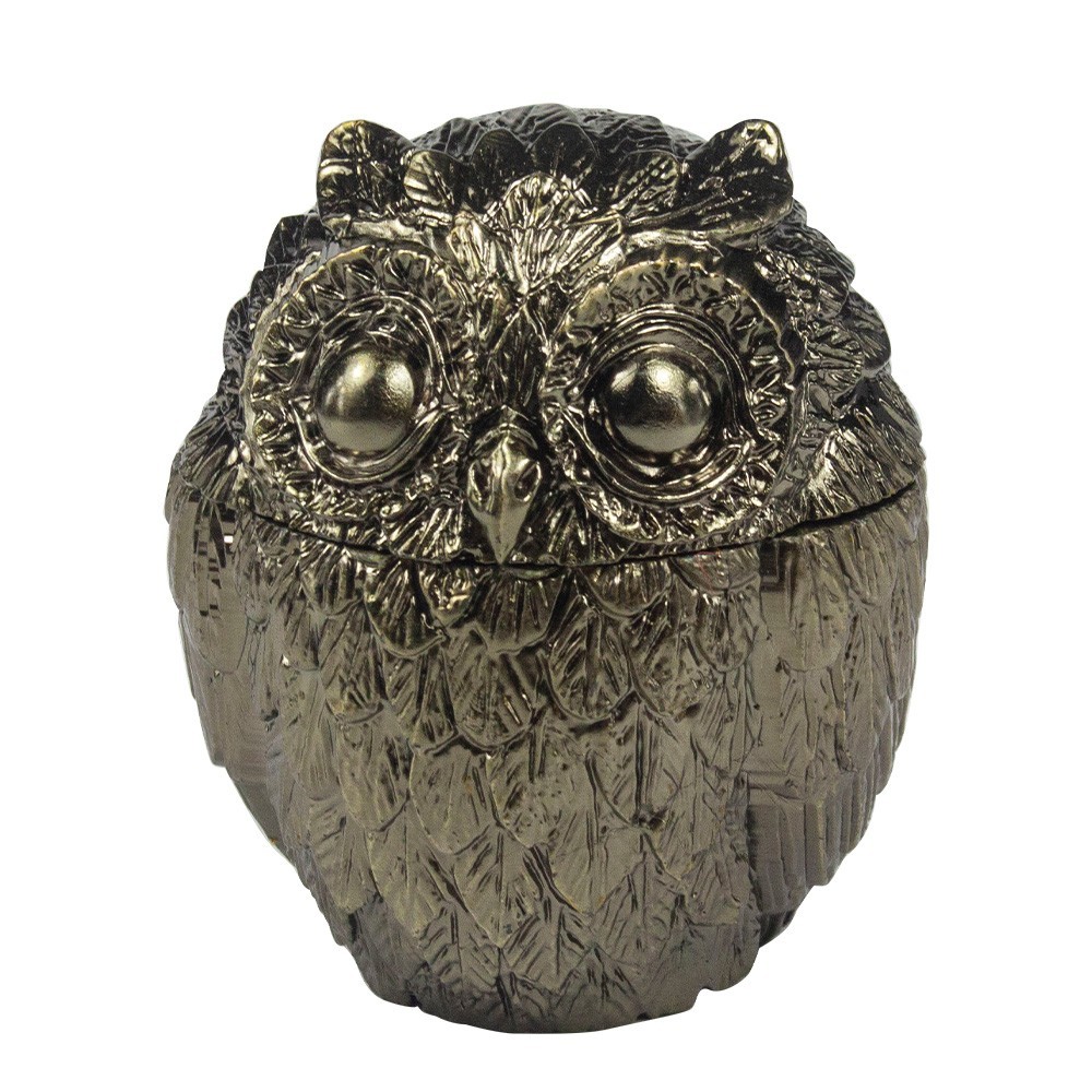 1 Vintage Metal Owl Tobacco Grinder 4 Piece Zinc Teeth Herb Crusher Spice Mill