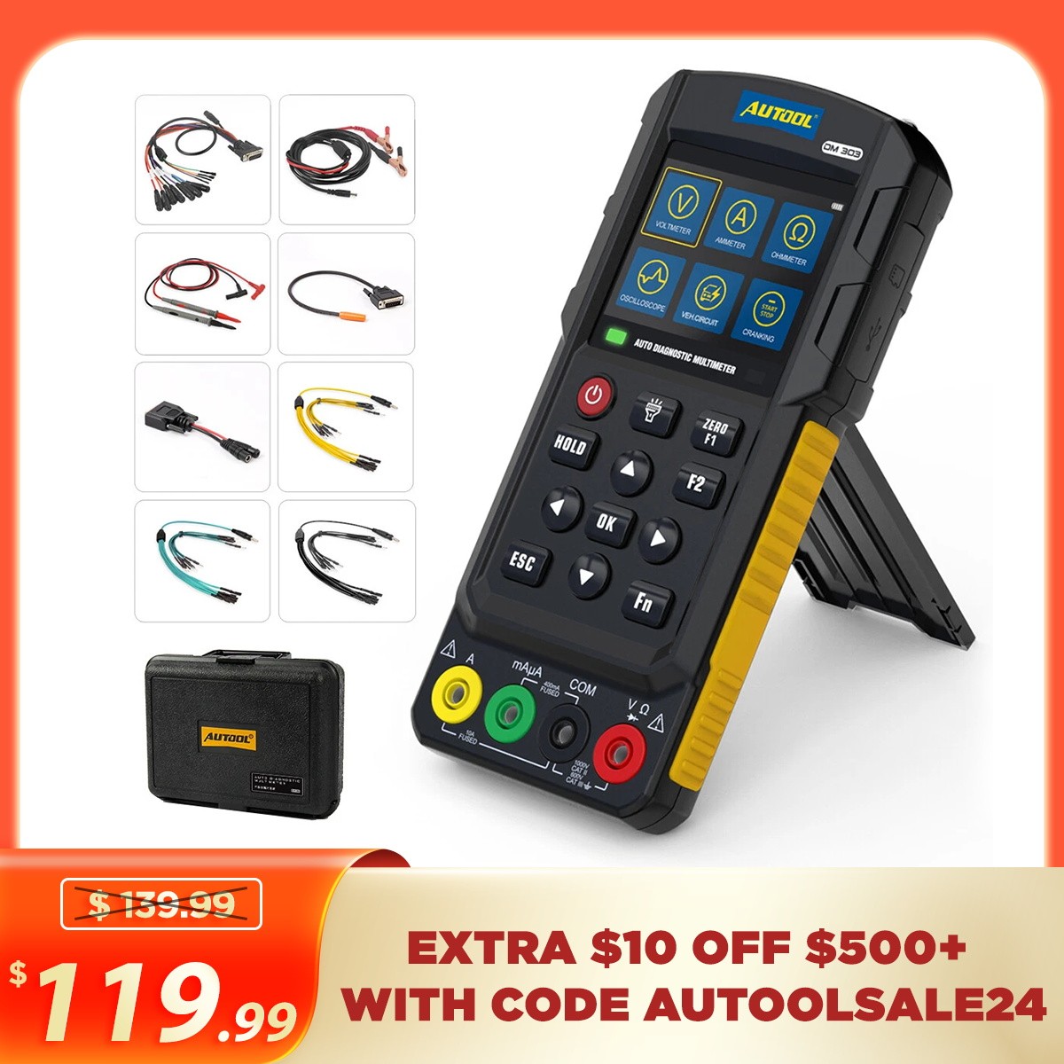 Diagnostic Multimeter Oscilloscope Voltage Circuit Relay Injector Tester K/CAN