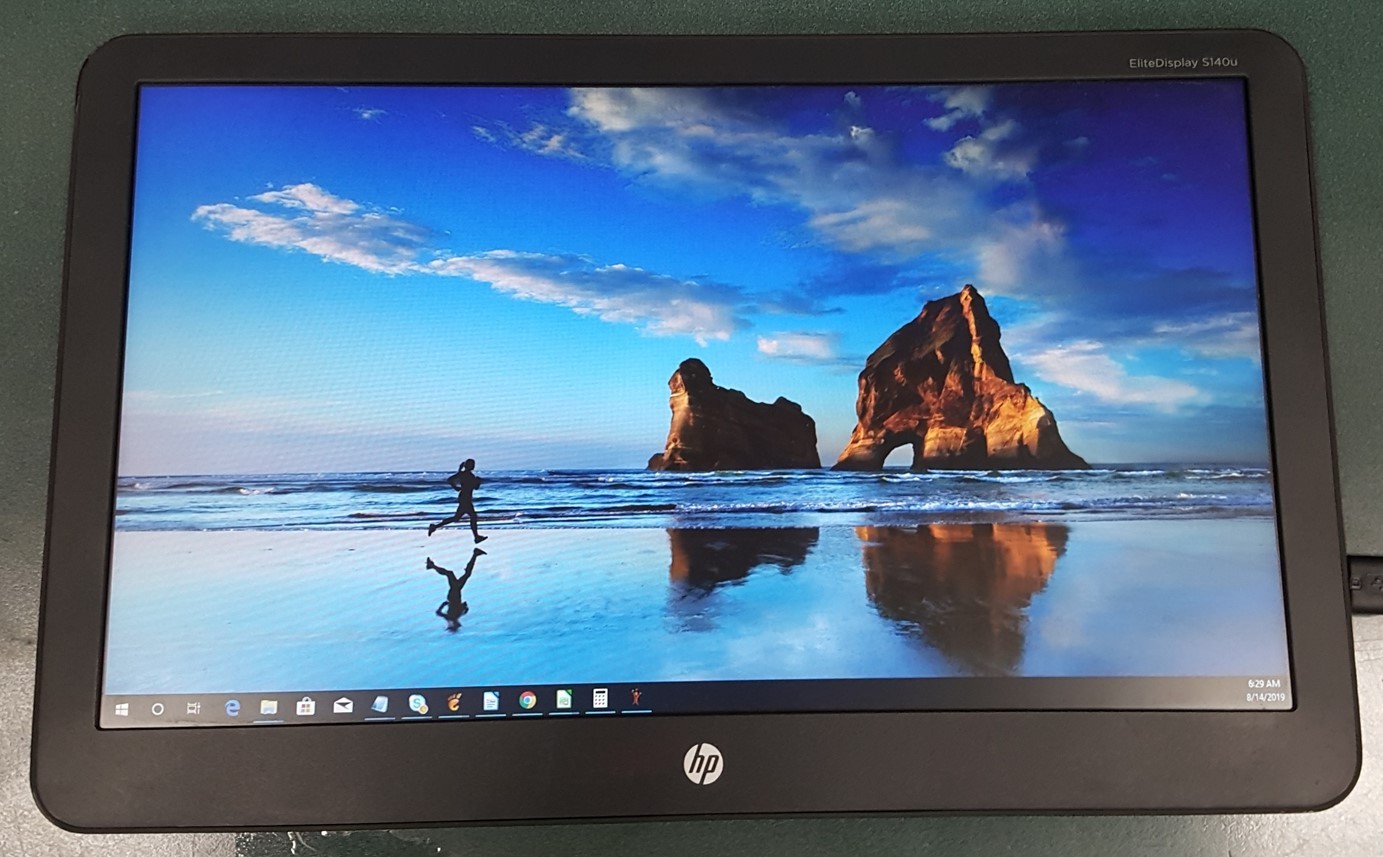 HP Portable USB 3.0 14 Widescreen LED Monitor S140U HSTND-5011-A w/ Cable & Case