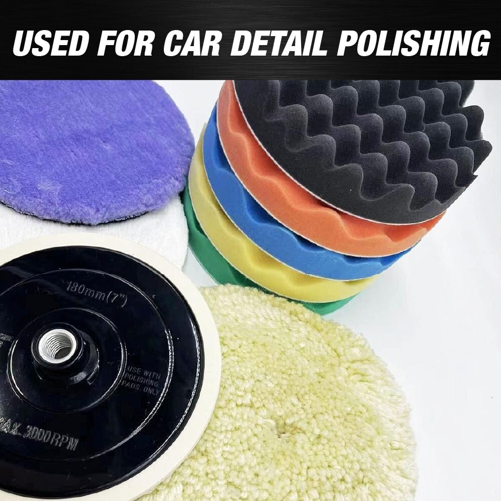 9 pcs Polishing Pad Set 7 inch - For Car Buffer Polisher Sanding,Polishing