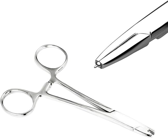 14G Dermal Piercing Kit 4mm CZ Base MicroDermal Anchor Hemostat Forceps Punch