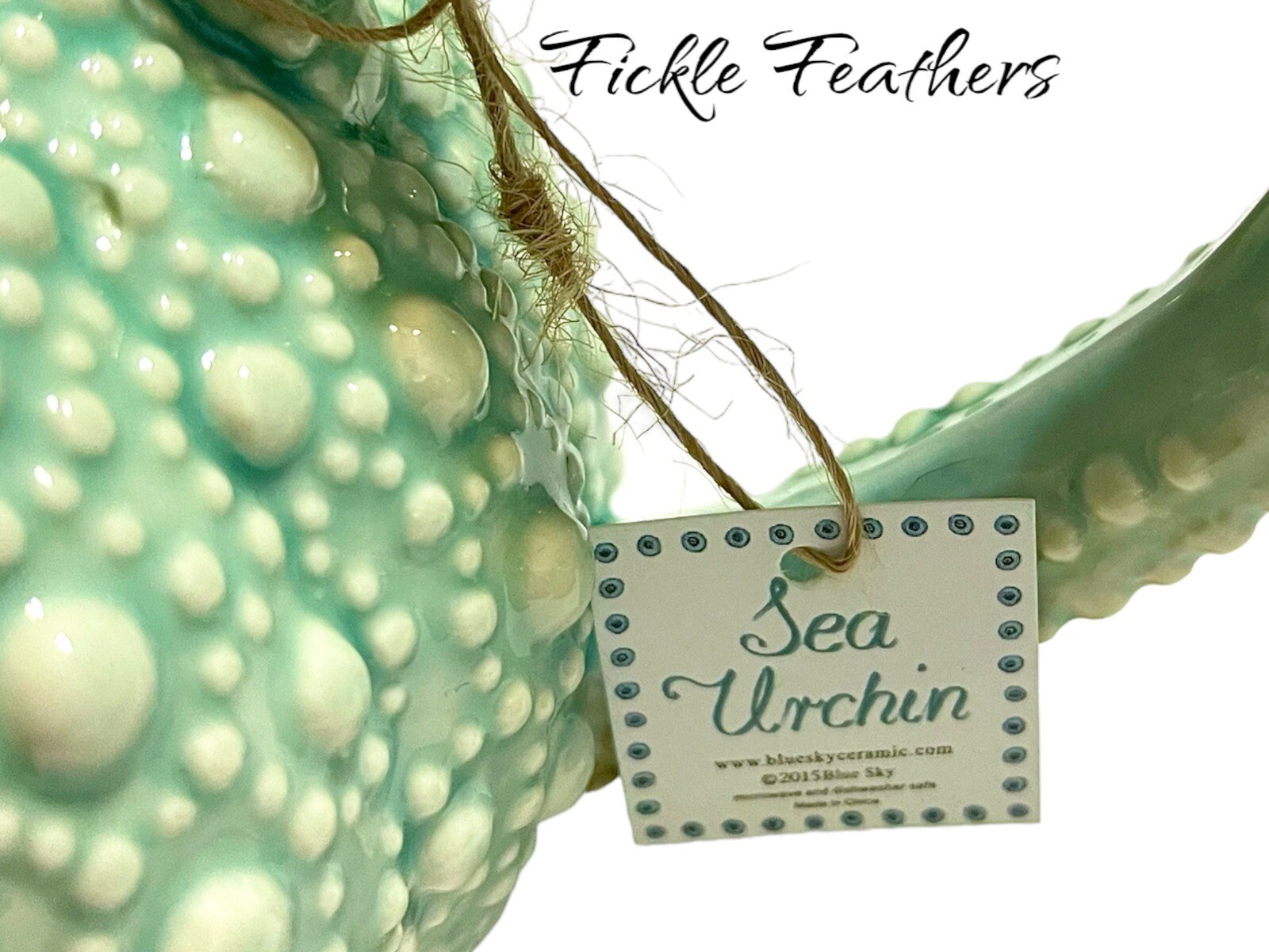 Sea Urchin Blue Sky Ceramic, Turquoise Teapot, 10.5" x 6" x 5" NEW Beach Chic