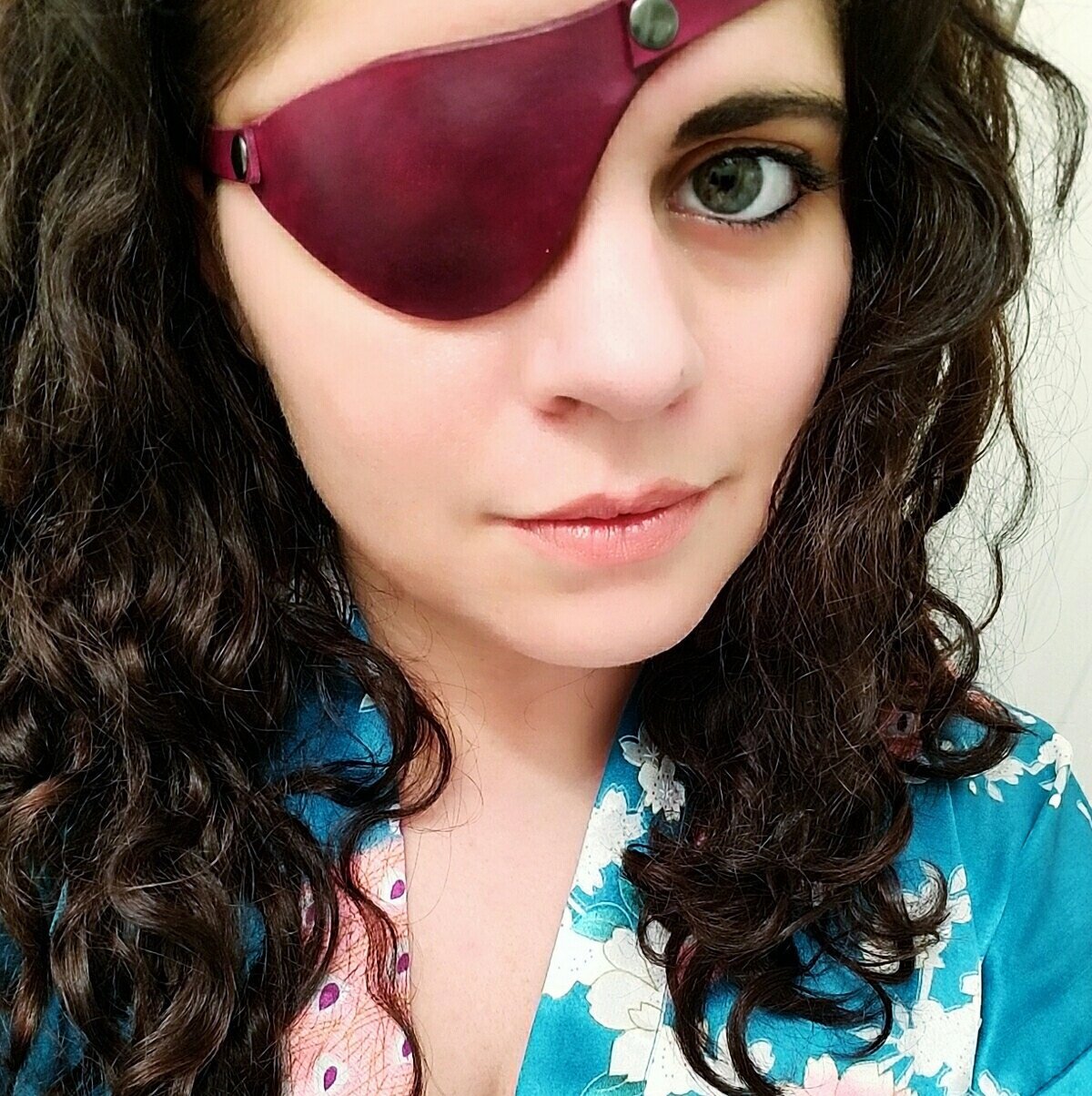 Leather eye patch for adults - adjustable with buckle - good for permanent use