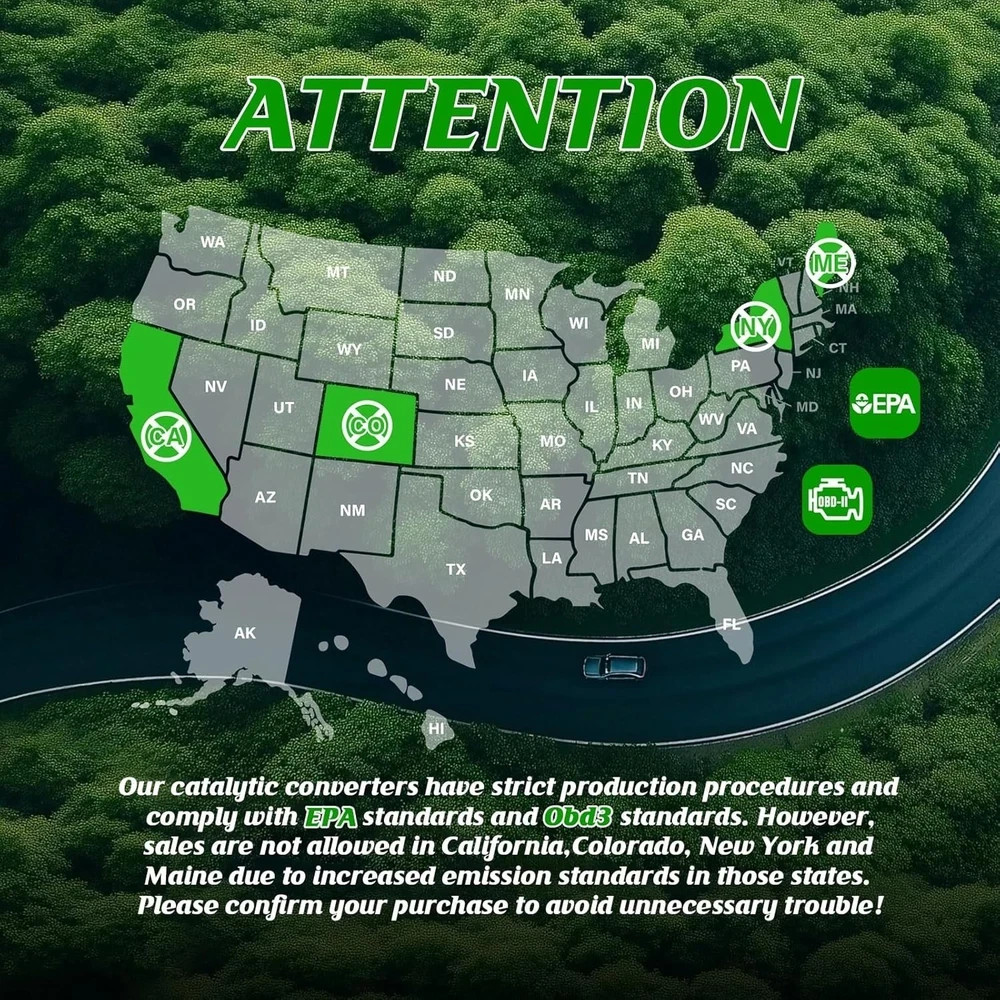 High Flow Front Catalytic Converter Kit Direct-Fit Honda Accord 2013-2017 2.4...