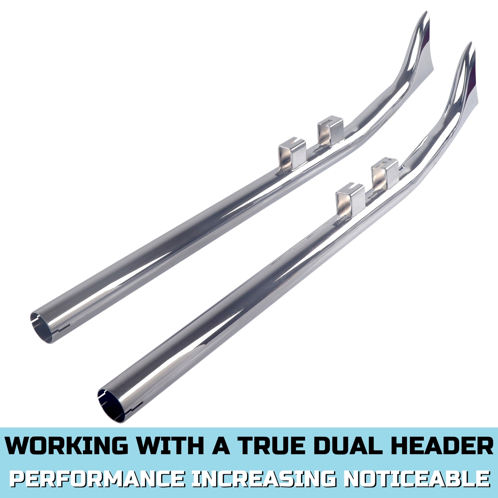 SHARKROAD Upswept Fishtail Slip on Exhaust for Harley 95-16 Touring & Bagger