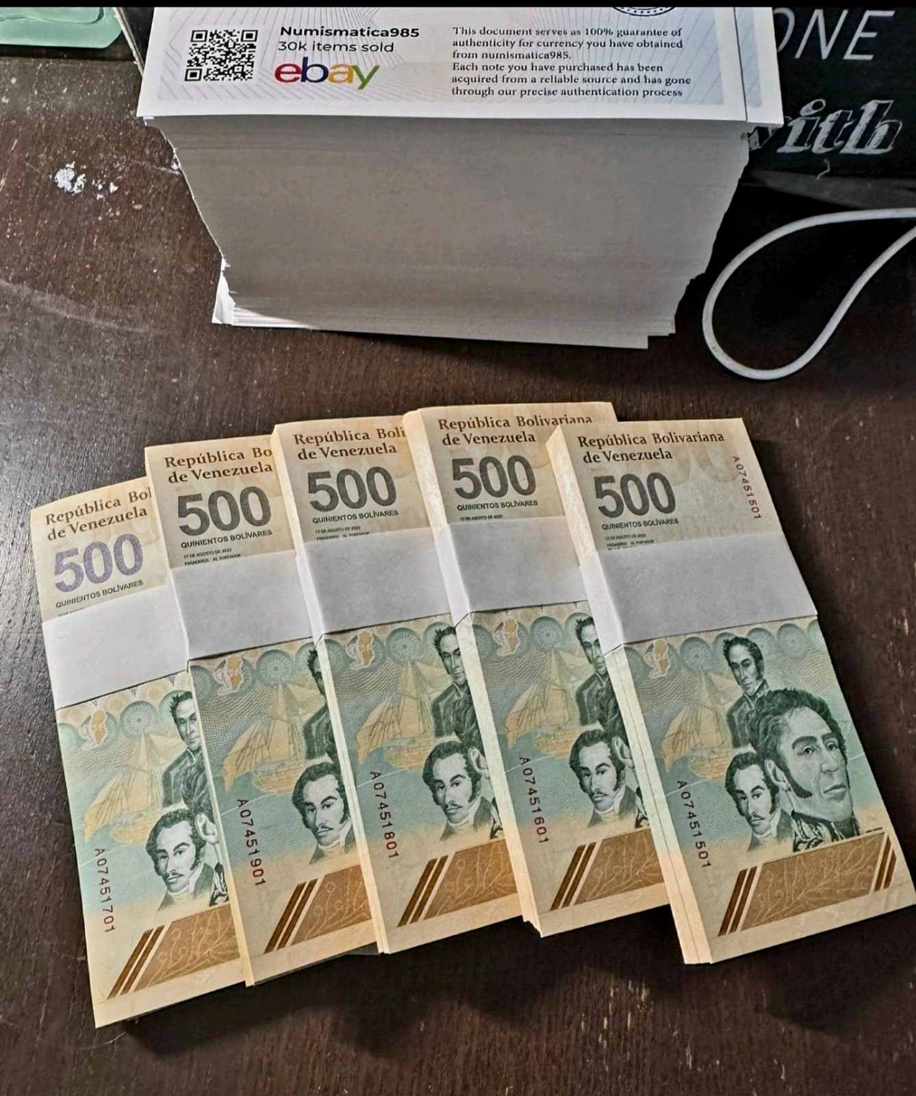 10 x VENEZUELA 500 DIGITALES NEW 2023 UNC 500 Million Bolívares W/COA Deal