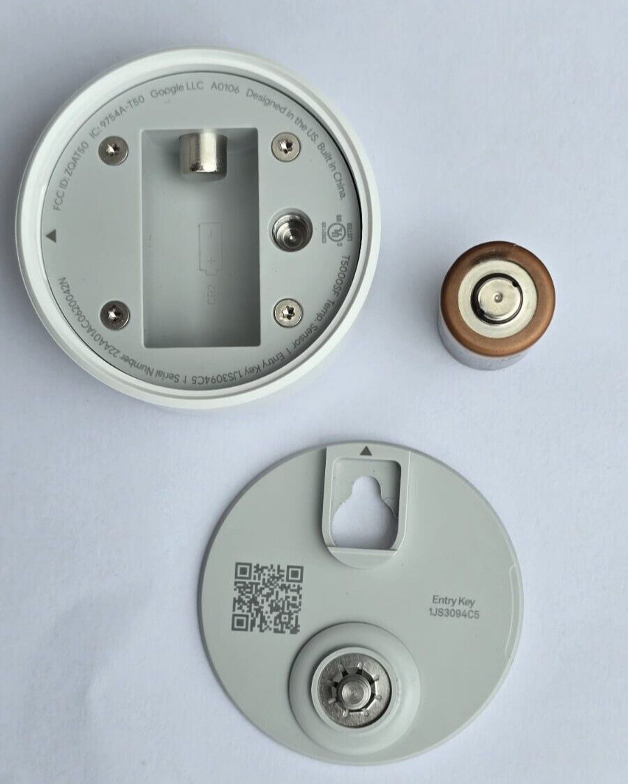 Google Nest T5000SF Temperature Sensor Thermostat - White UVG