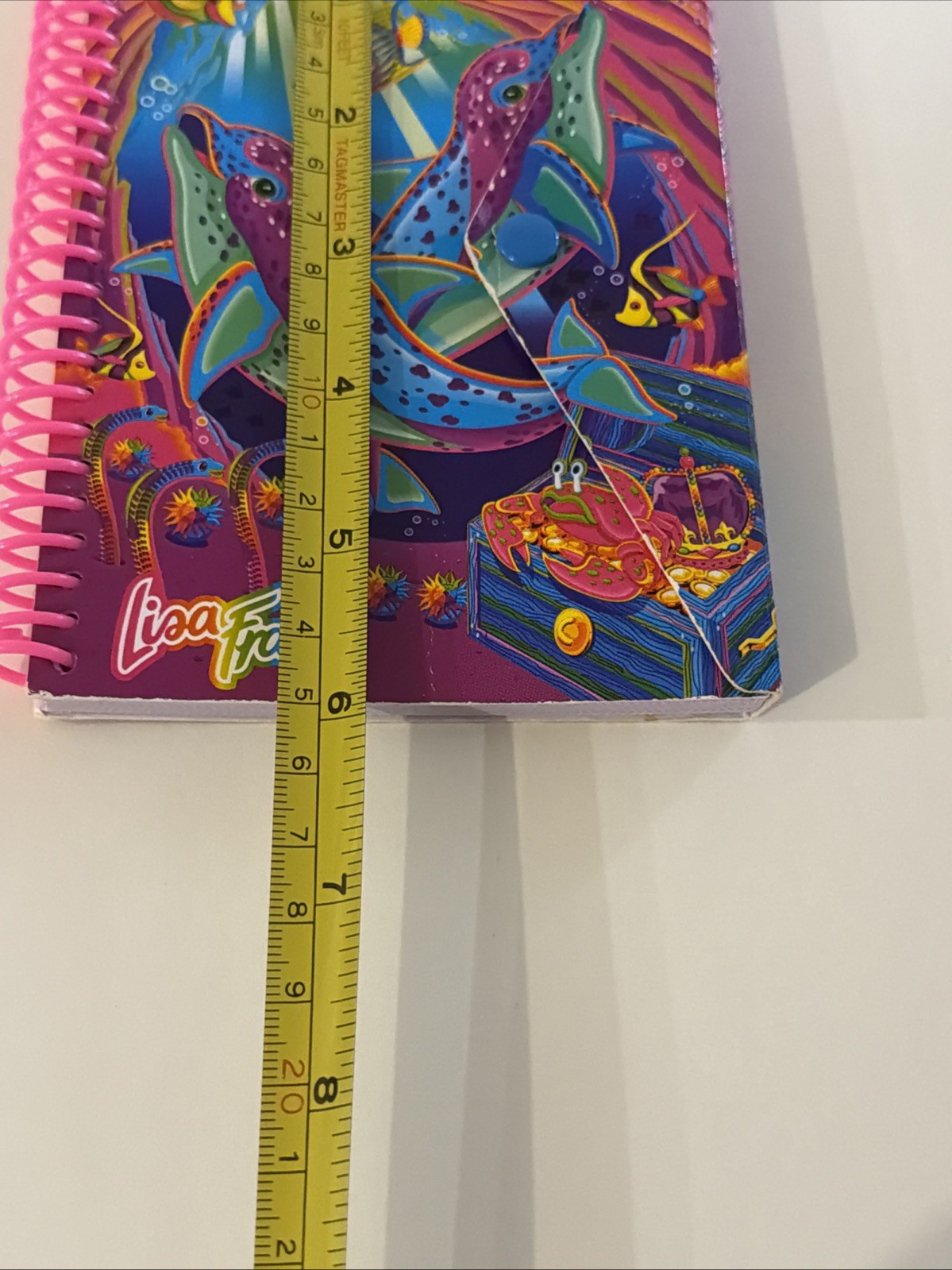 Lisa Frank Dancing 90’s Dolphins Spiral Button Snap Notebook