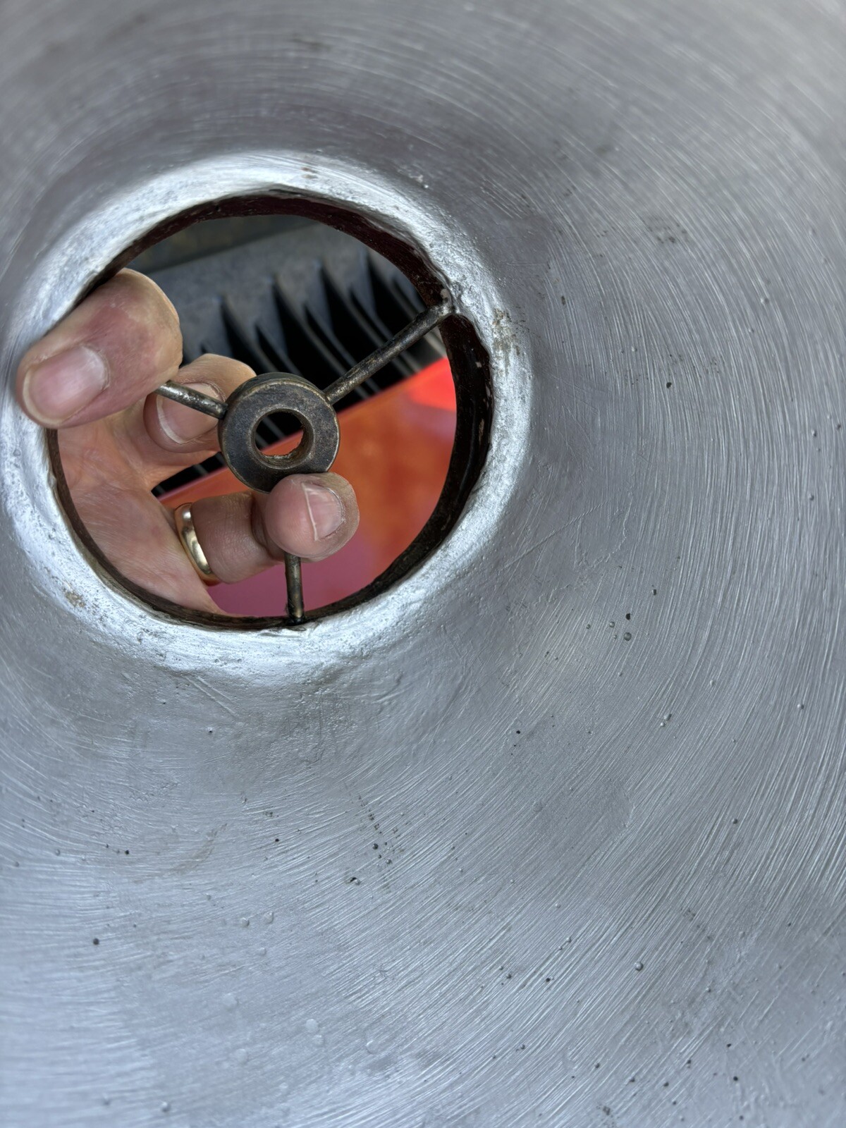 Rare UNIQUE Vintage Ceramic Clay ceramic Lamp Shade Heavy Brown Pottery Tribal