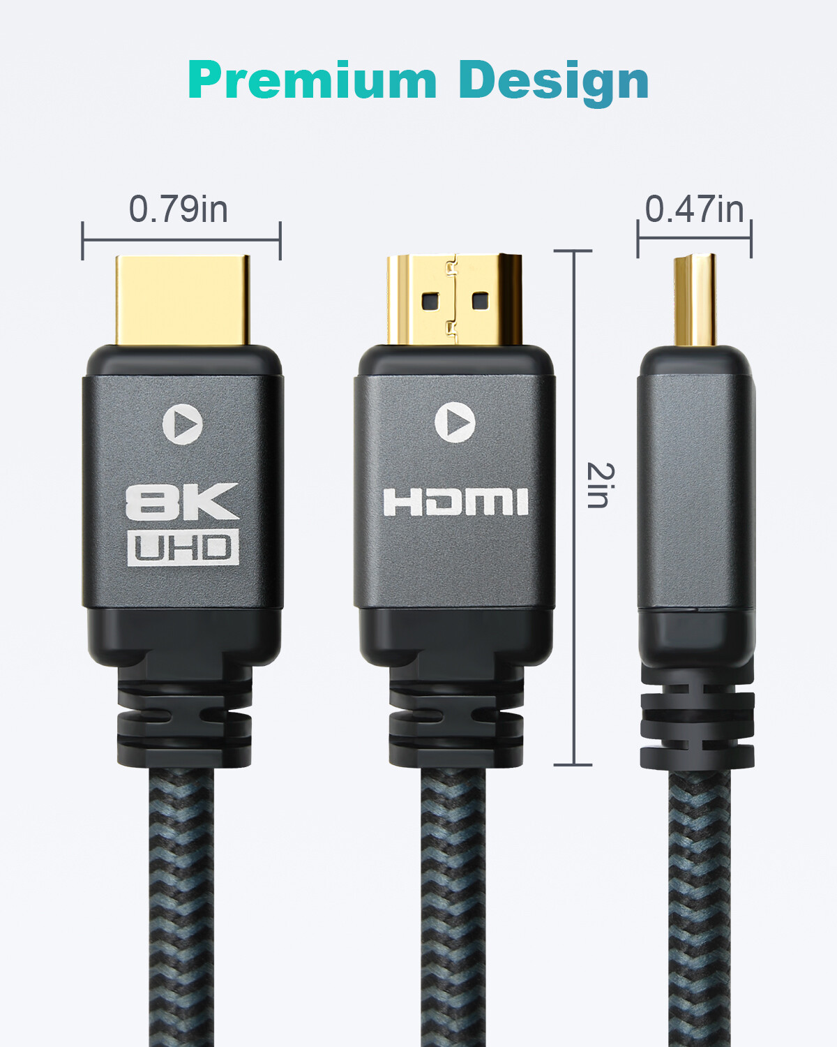 HDMI 2.1 Cable HDMI 8K@60hz 4K@120Hz 144Hz 240Hz Certified 48Gbps eARC HDR10+ 3D