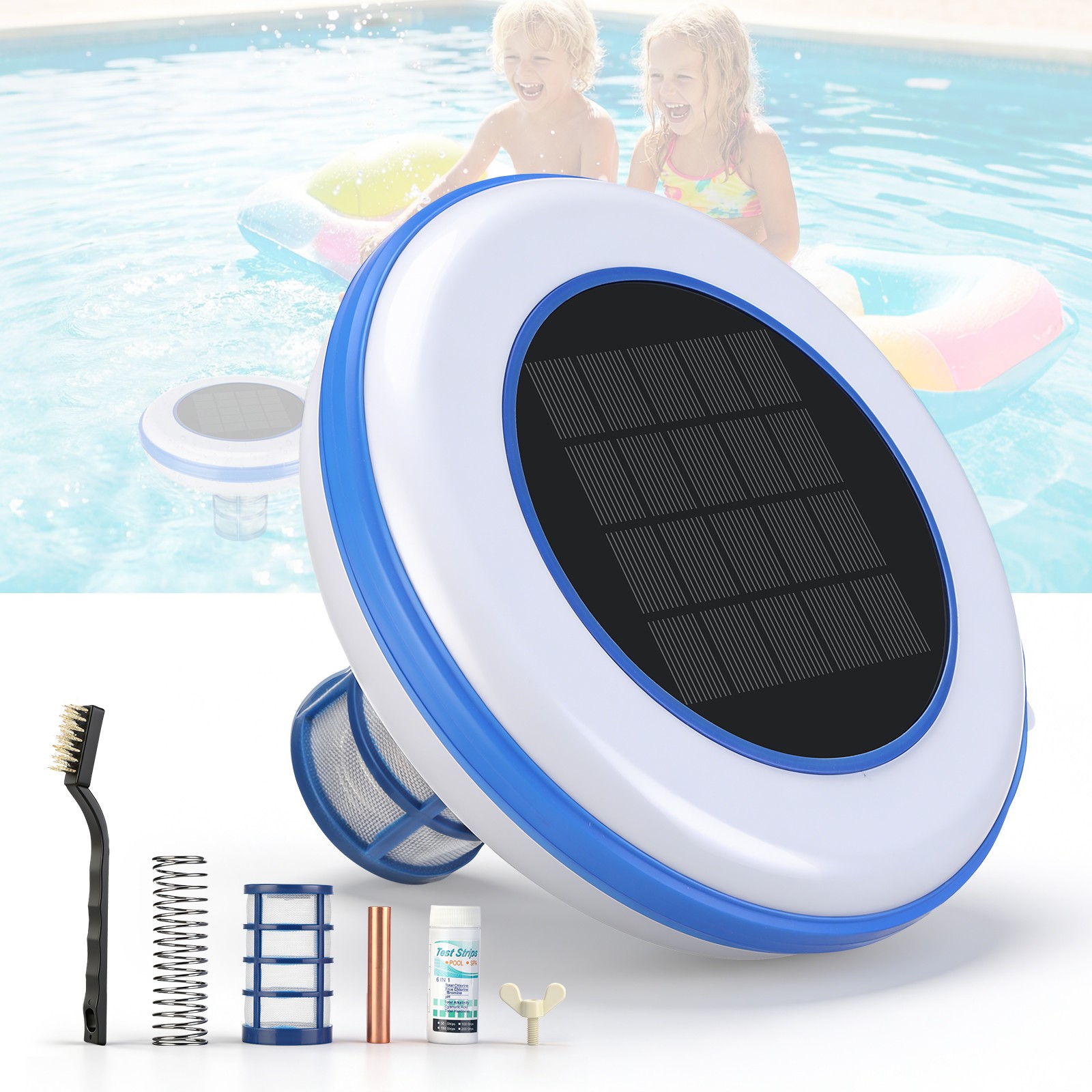 Solar Pool Ionizer Chlorine-Free Water Purifier & Algae Cleaner Up to 35,000 Gal