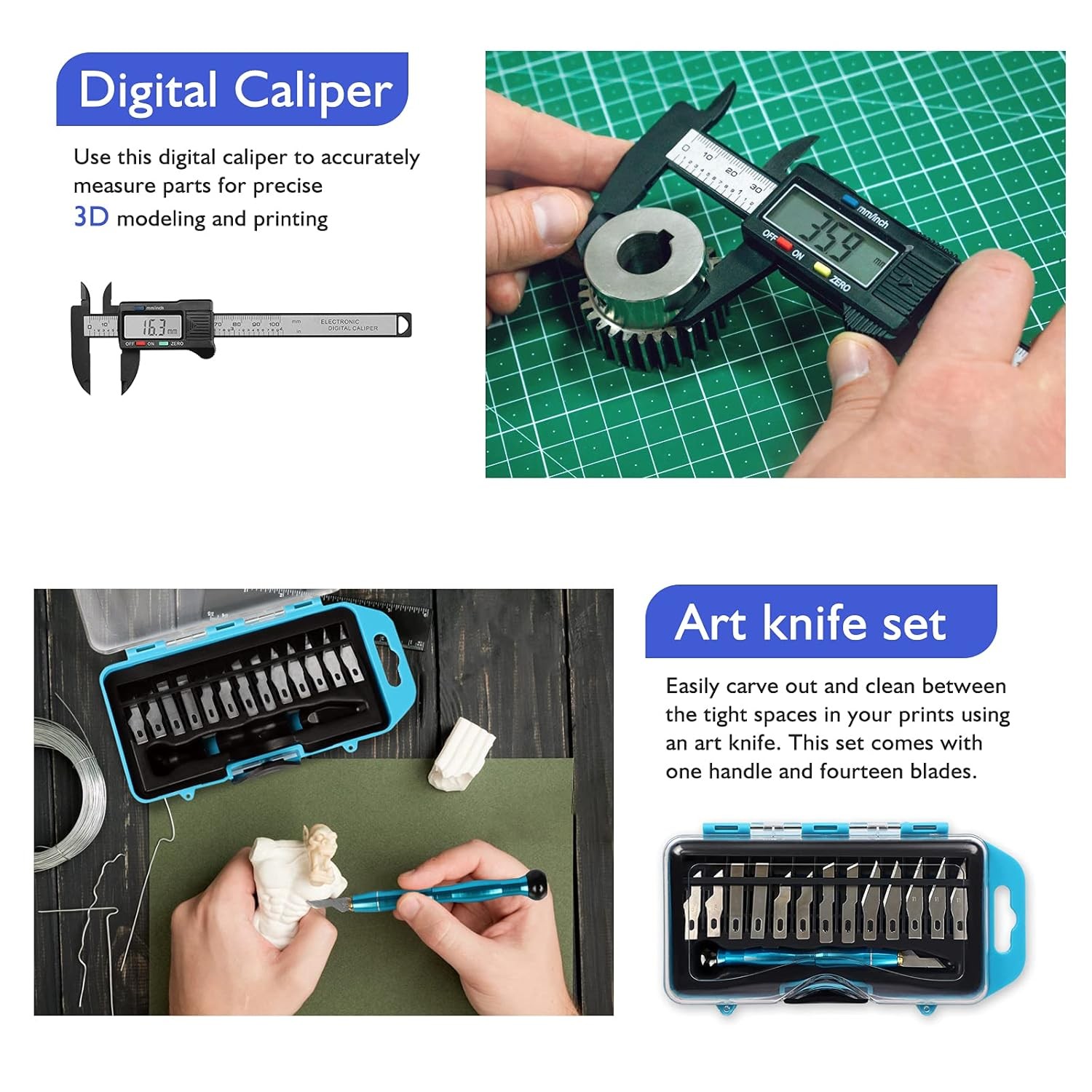 45 Pieces 3D Printer Tools Kit, Printing Accessory Includes Multicolor