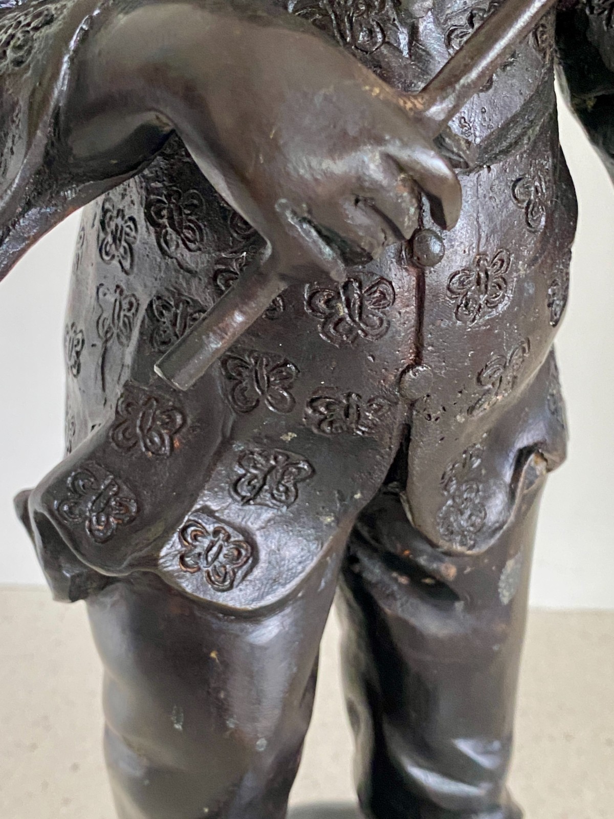 Vtg 16" Bronze Anthropomorphic Pig Sculpture Playing Violin Maitland Smith MCM