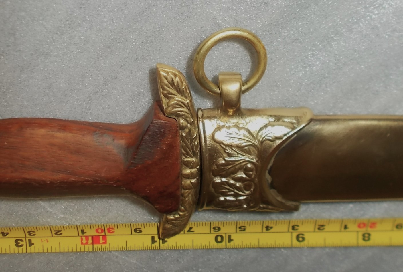 RARE? Vtg Brass or Copper Sheath & Double Edged Dagger Knife Hand Engraved INDIA