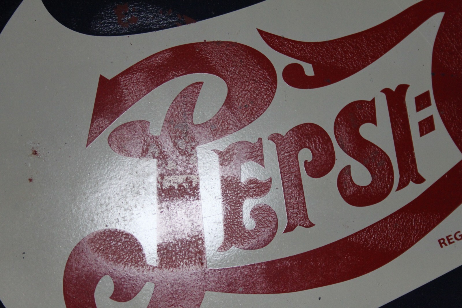 SCARCE 1944 PEPSI COLA SODA POP 2-SIDED PAINTED METAL FLANGE DEALER SIGN COKE