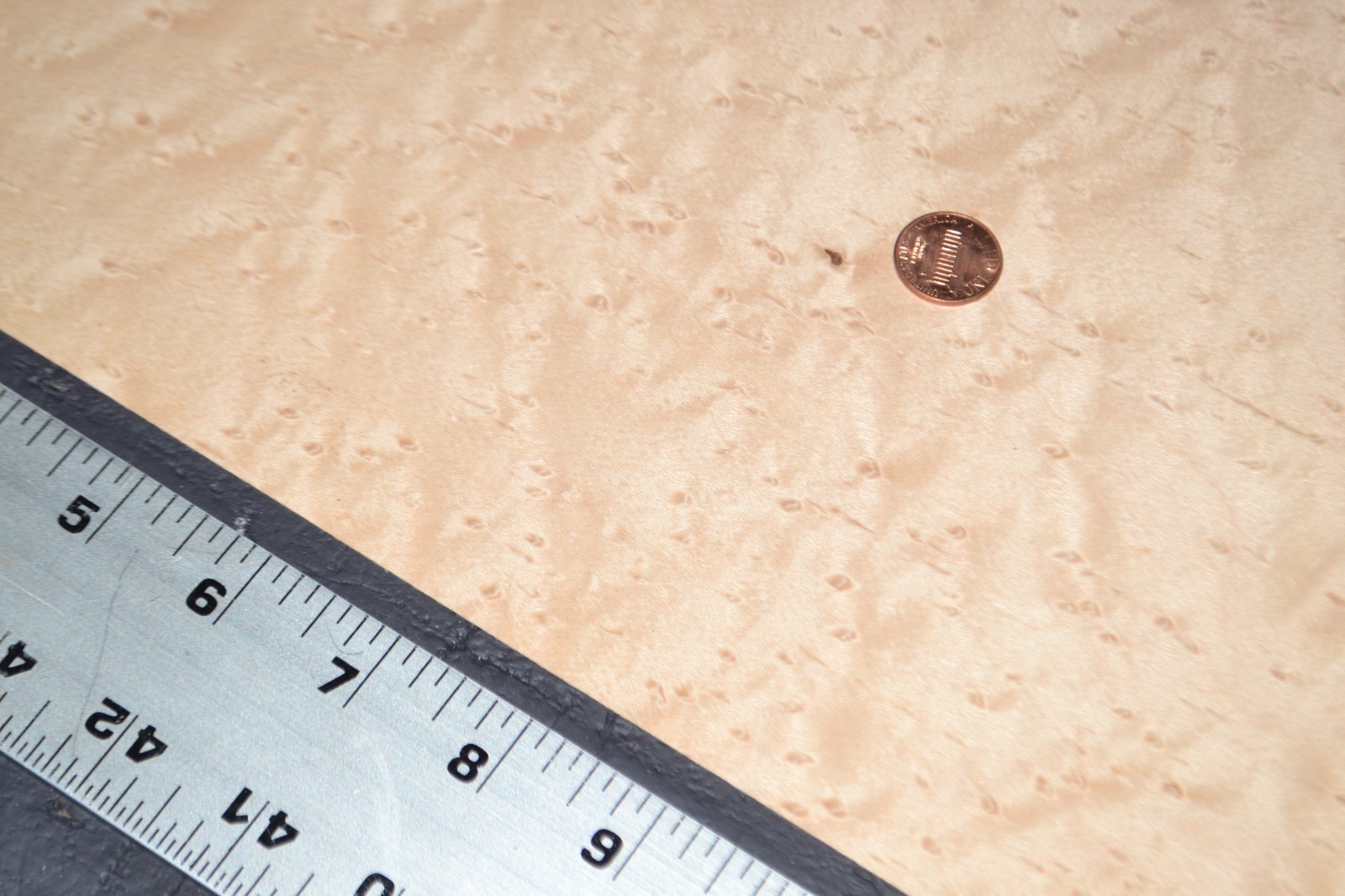 Birdseye Maple Raw Wood Veneer Sheet 10.5 x 36 inches 1/42nd thick 8630-41