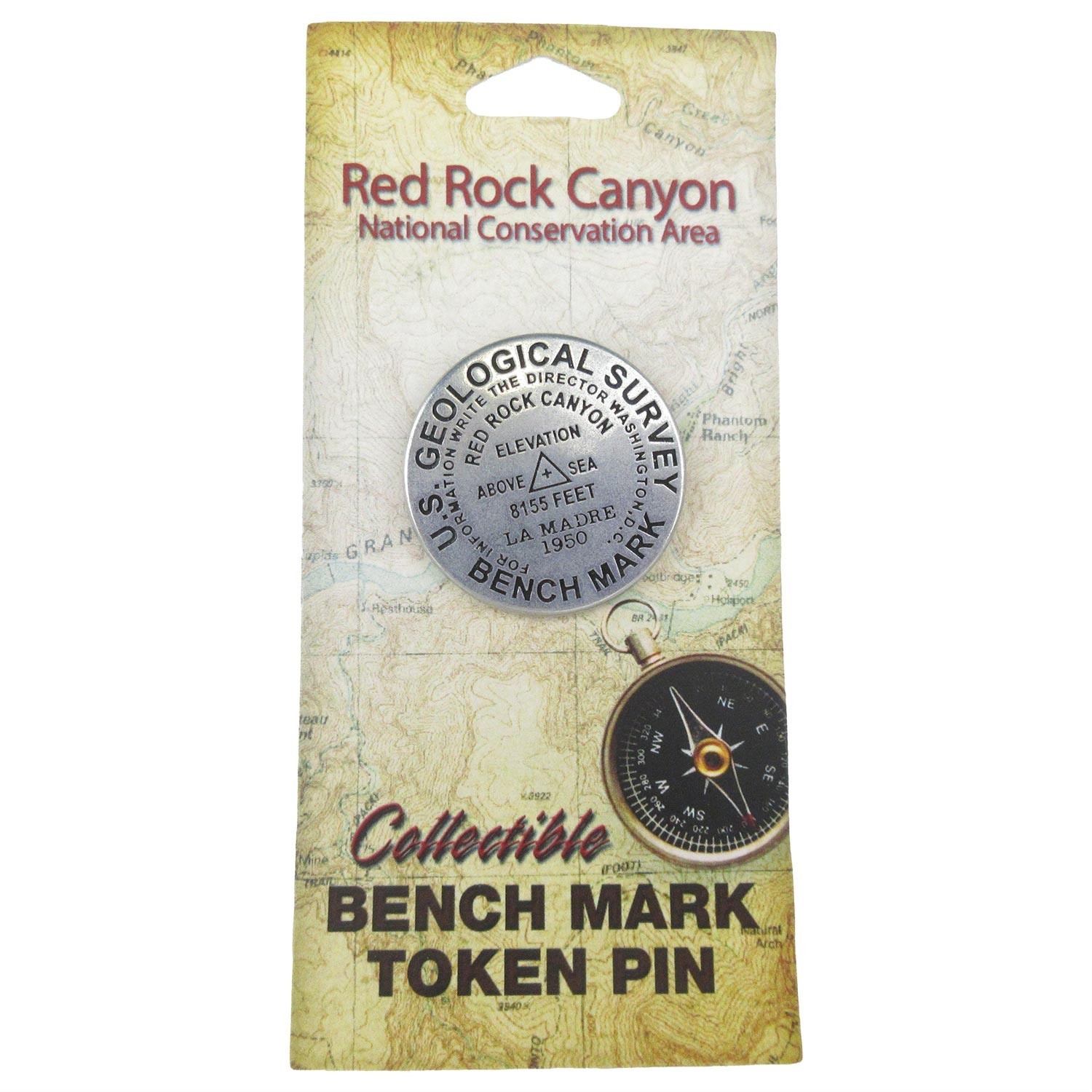 Red Rock Canyon Souvenir US Geological Survey USGS Benchmark Token Pin