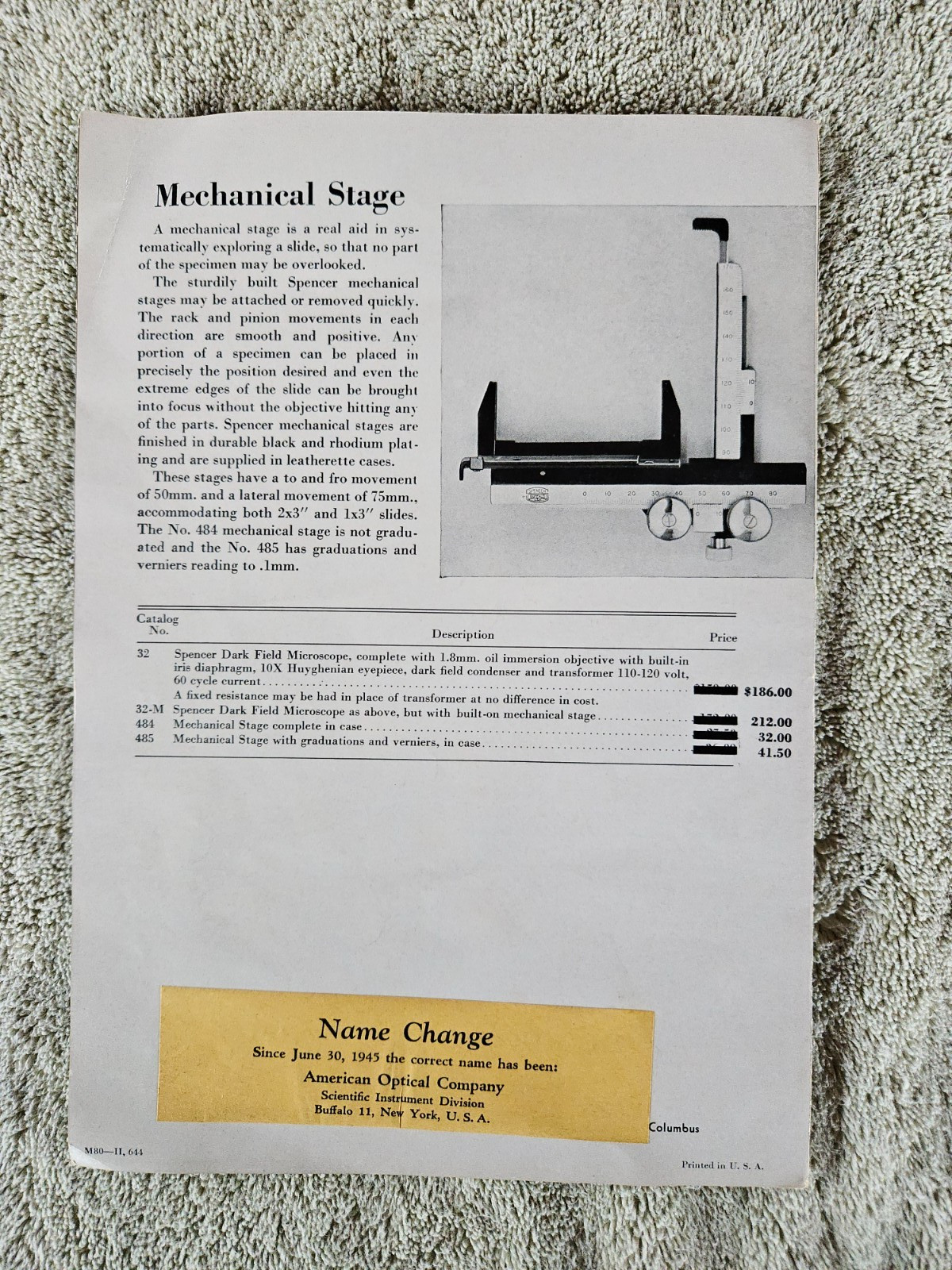 Spencer Lens Co Dedicated Darkfield Microscope Serial No 151187 Rhodium Plated!