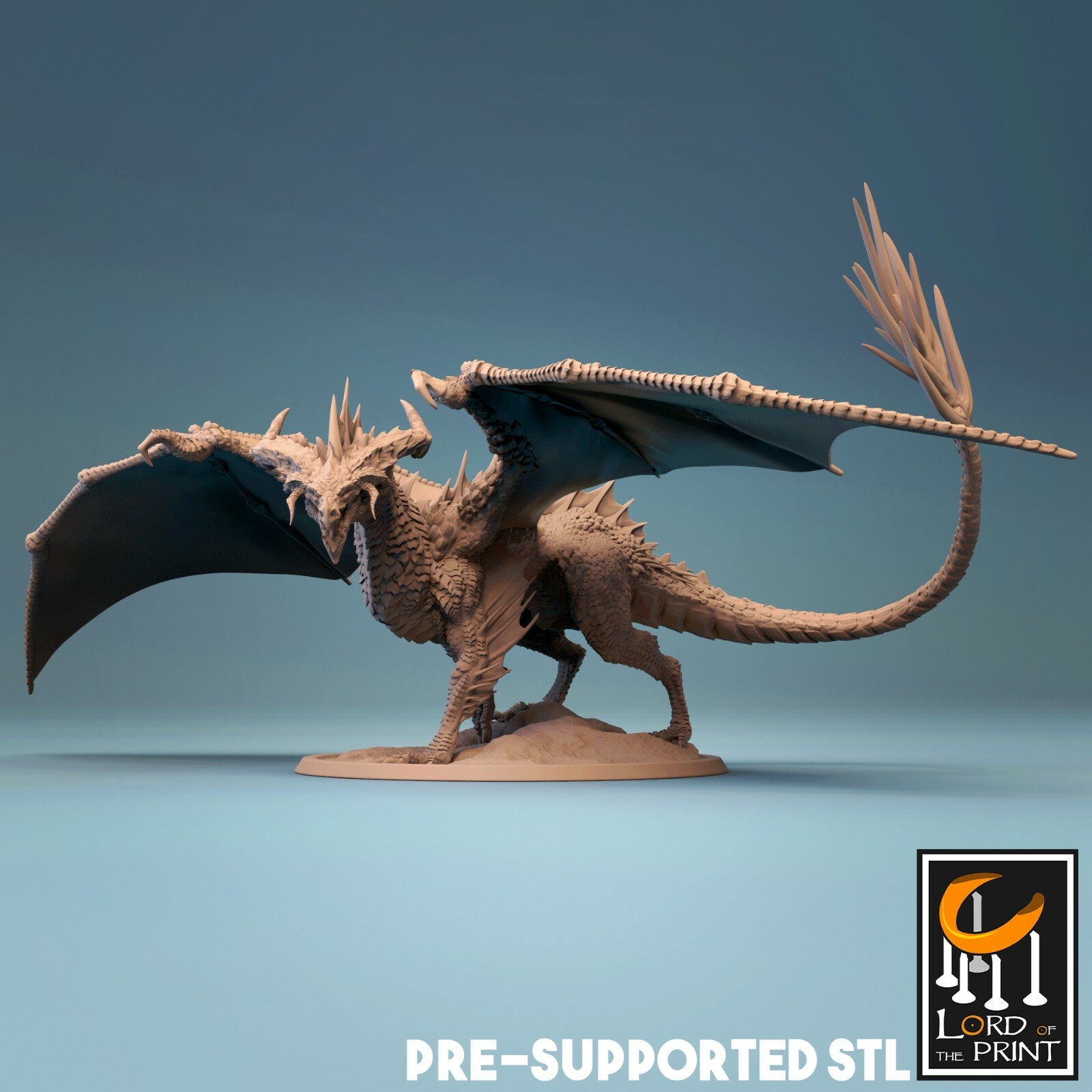 Adult Black Dragon Miniature for D&D and Pathfinder RPG