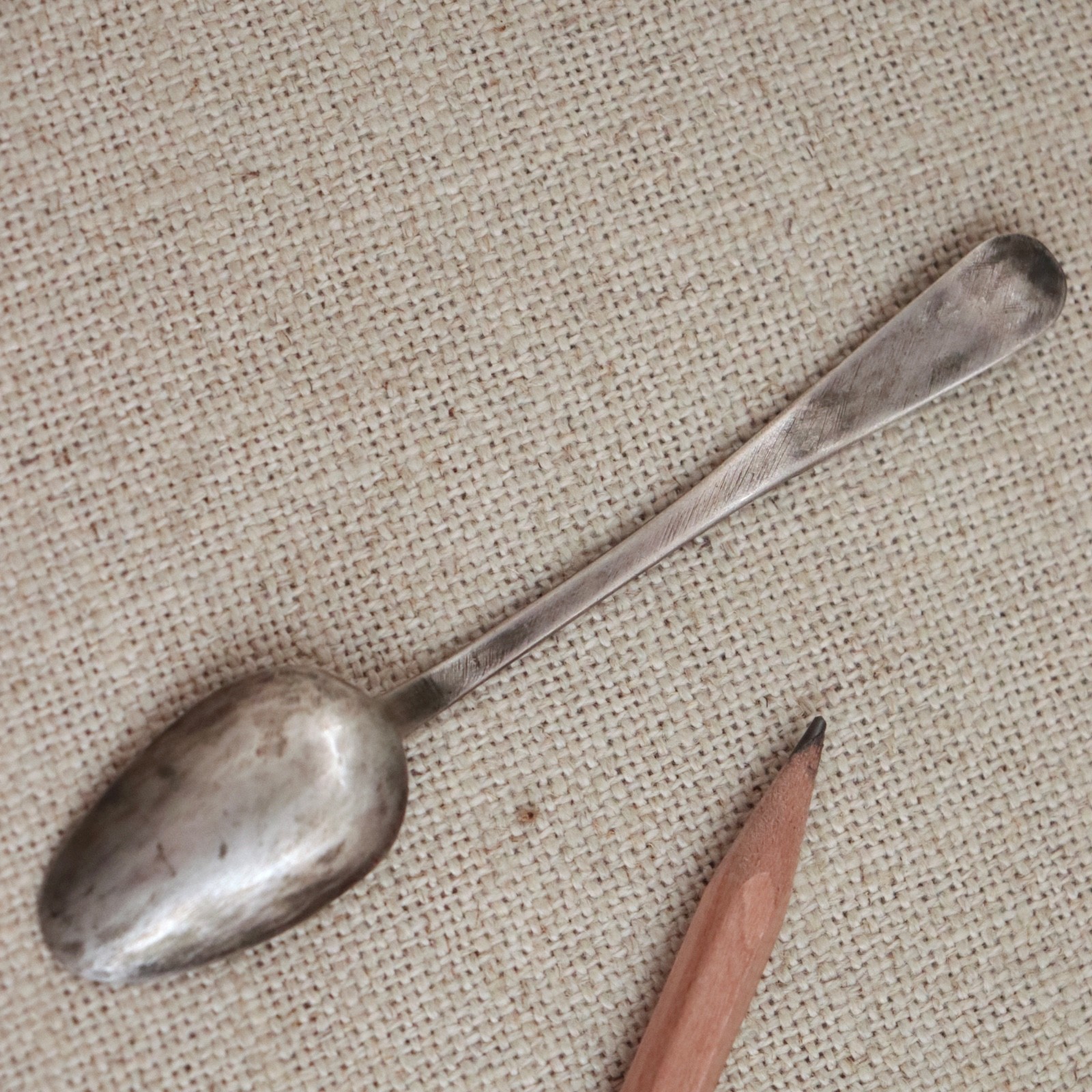 Early Navajo Ingot Silver Spoon 1900s Bench Stamped Handle Sterling Antique Vtg