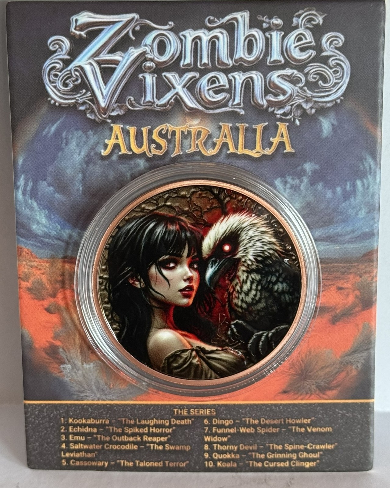 Zombie Vixens 1st Release Kookaburra The Laughing Death 1 oz Copper in card