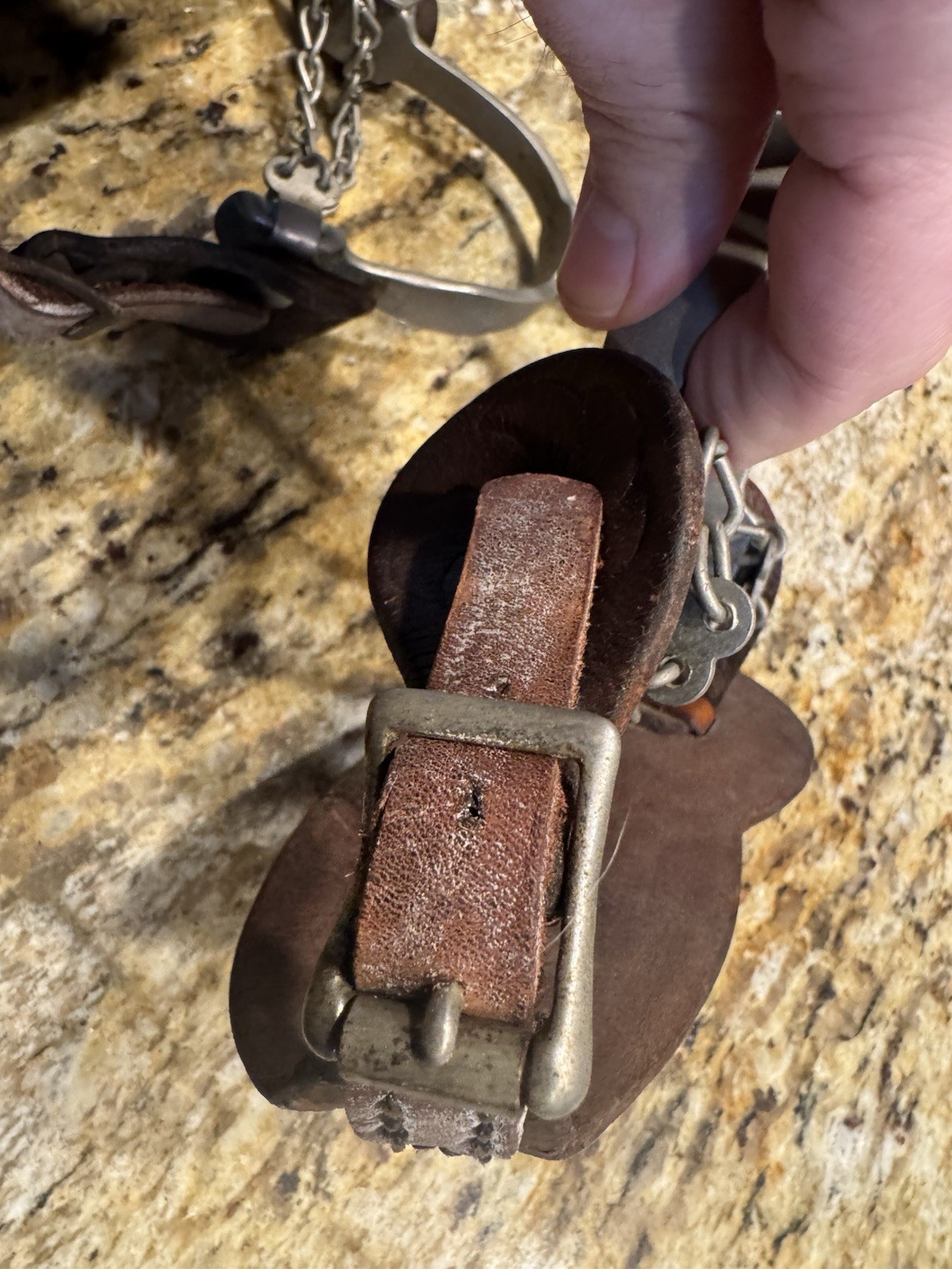 Vintage Western Cowboy Cowgirl Spurs Leather Strap As Found