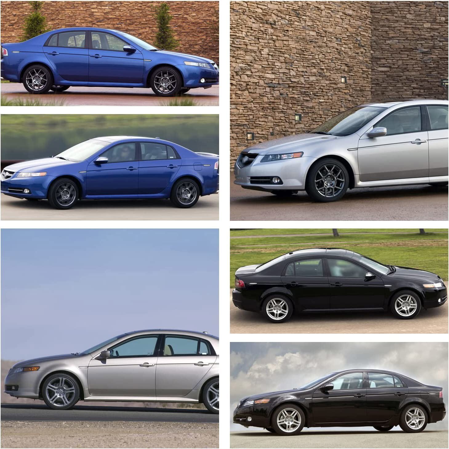 For 2004-08 Acura TL 4PCS Front+Rear White LED Side Marker Lights Lamps Smoked