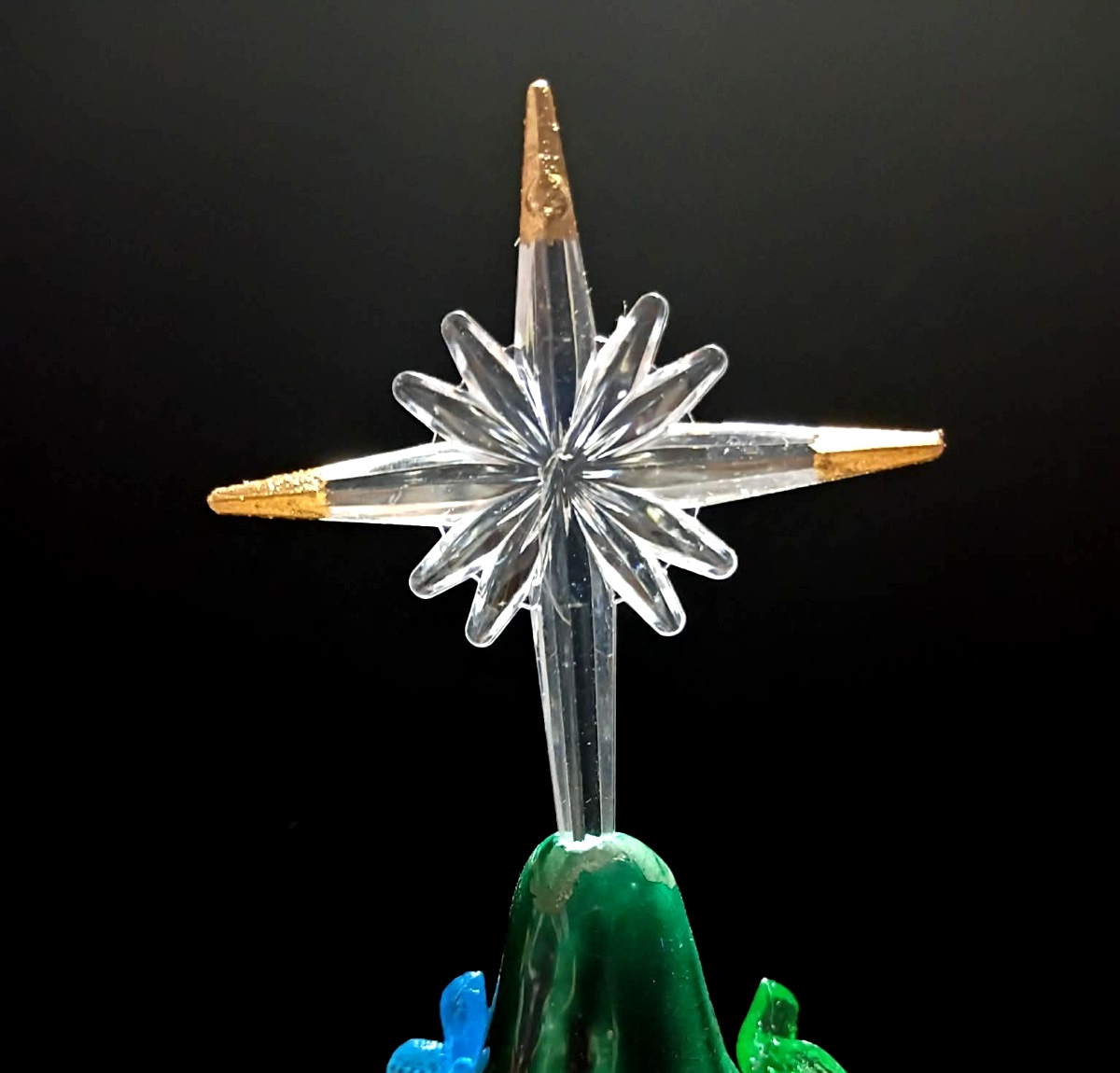 Lg Gold Tip Conjunction Star Topper for Ceramic Christmas Tree Lights Bulb *NEW*