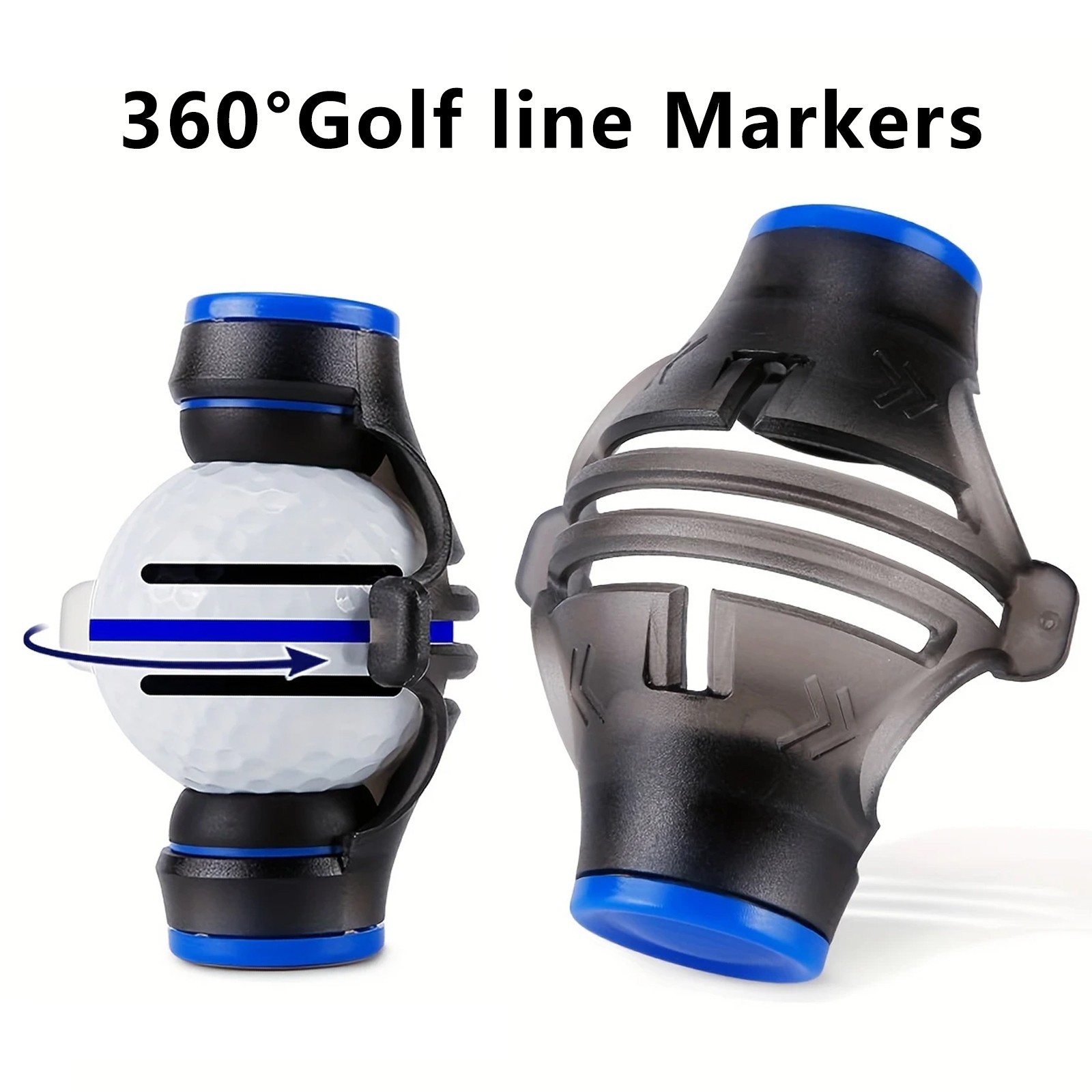 360° Golf Ball Line Marker Kit - Alignment Tool with Markers for Putter Accuracy
