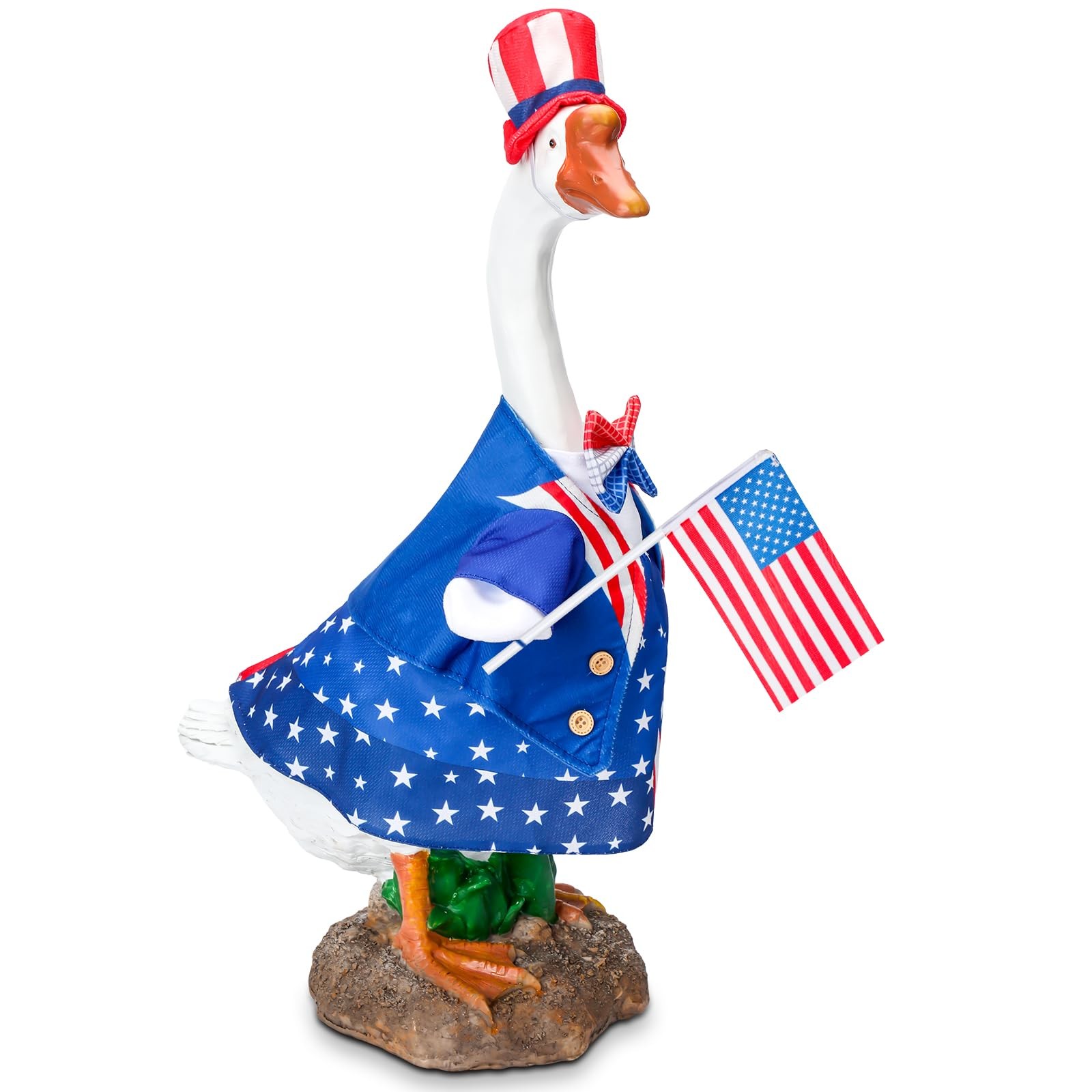 4th of July Flag Goose Outfit â€“ Patriotic Lawn & Porch Costume for 23" Goos...