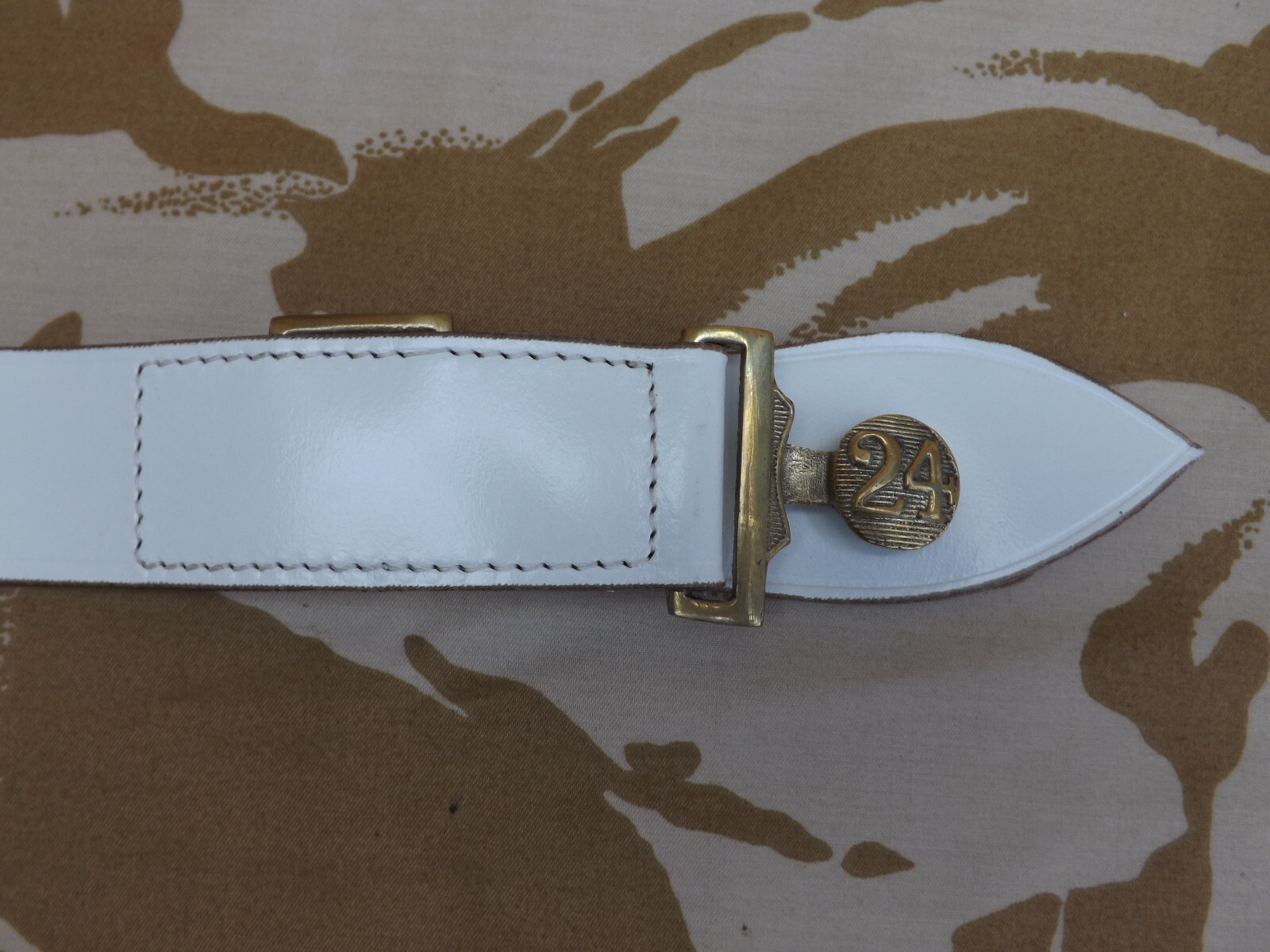 Repro 1870 Valise pattern White Leather Waist belt 24TH Foot Zulu war