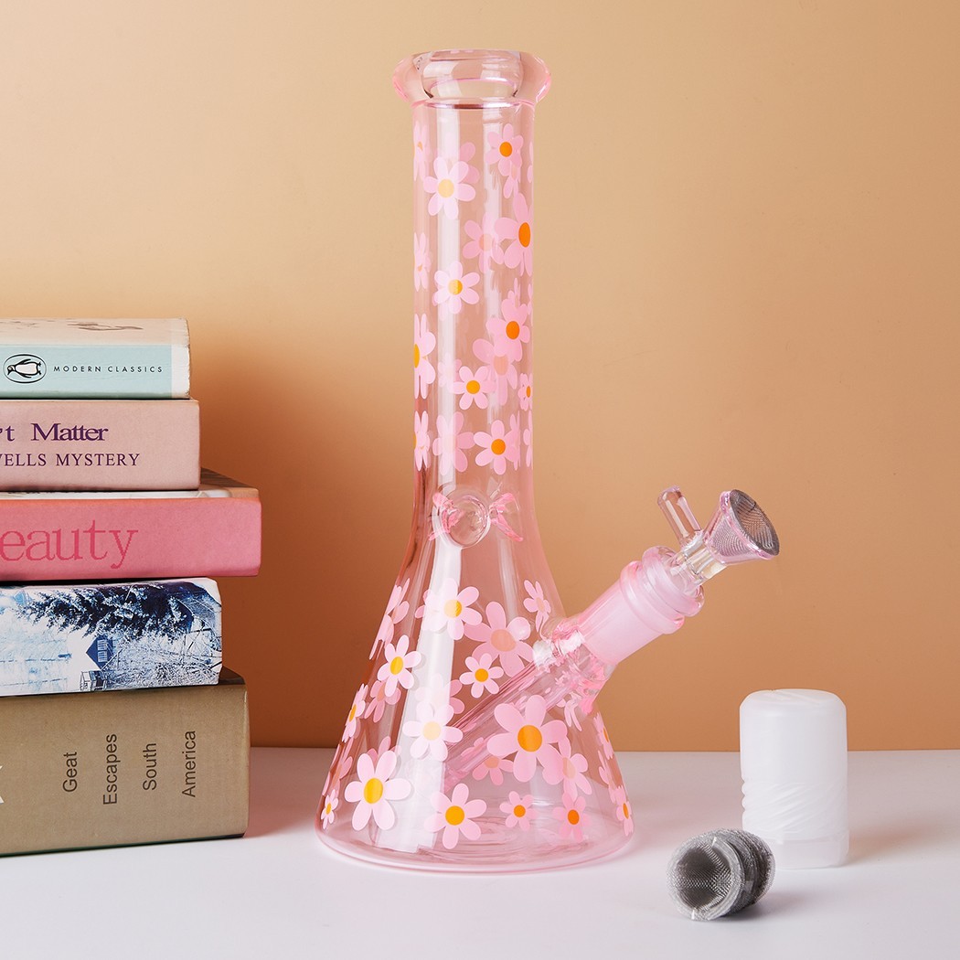 10" Heavy Duty Glass Beaker Bong Water Smoking Tobacco Pipe 14MM Bowl 10 Screens